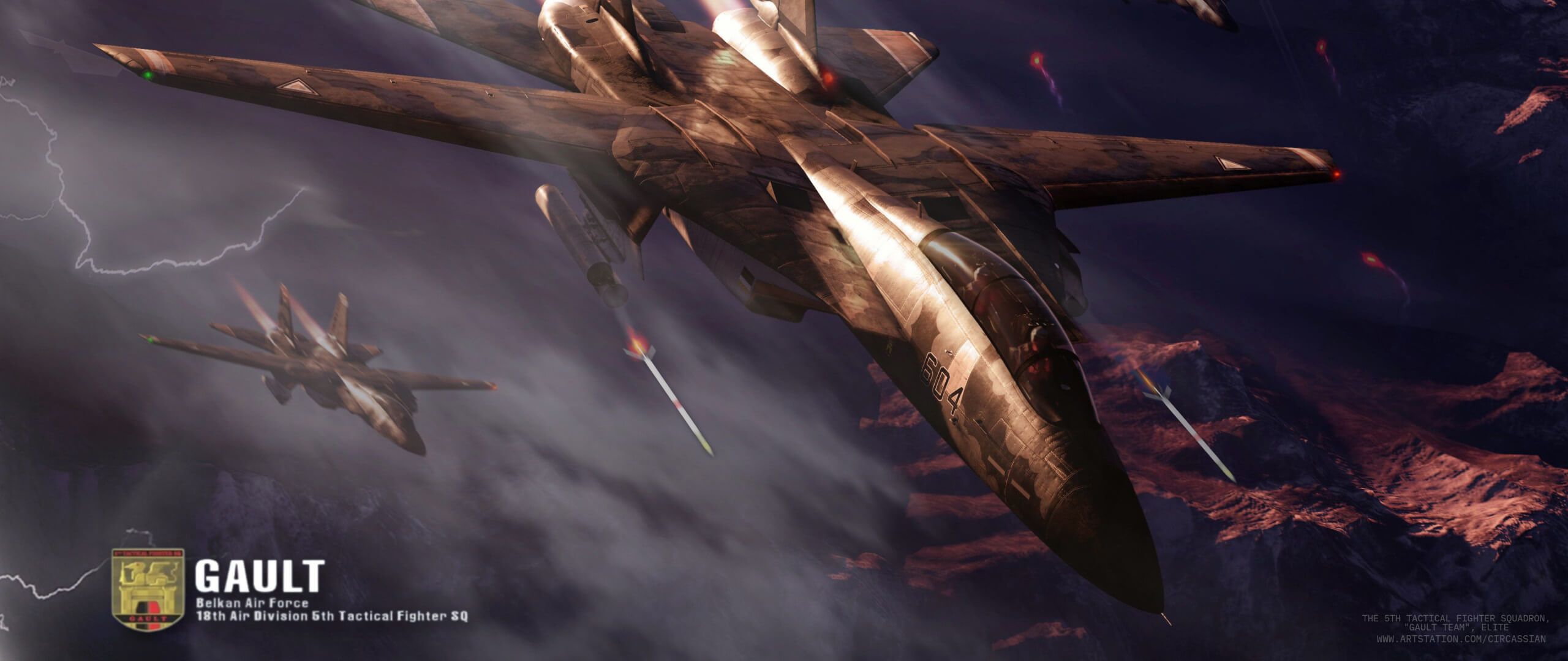 2560x1080 The 5th Tactical Fighter Squadron Gault Team. Ace Combat