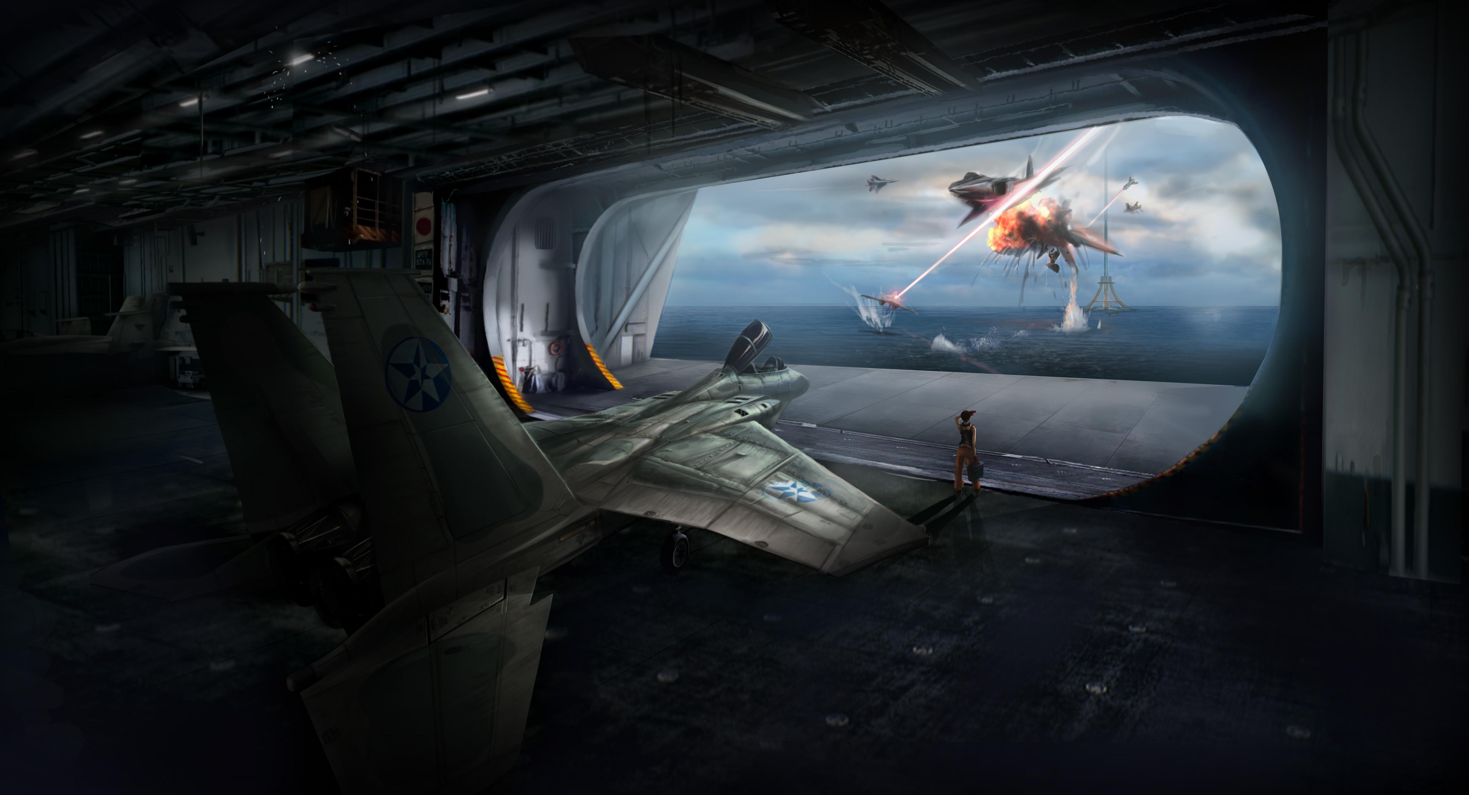 4679x2532 Fanart of Ace Combat 7 's Mission Dark Blue