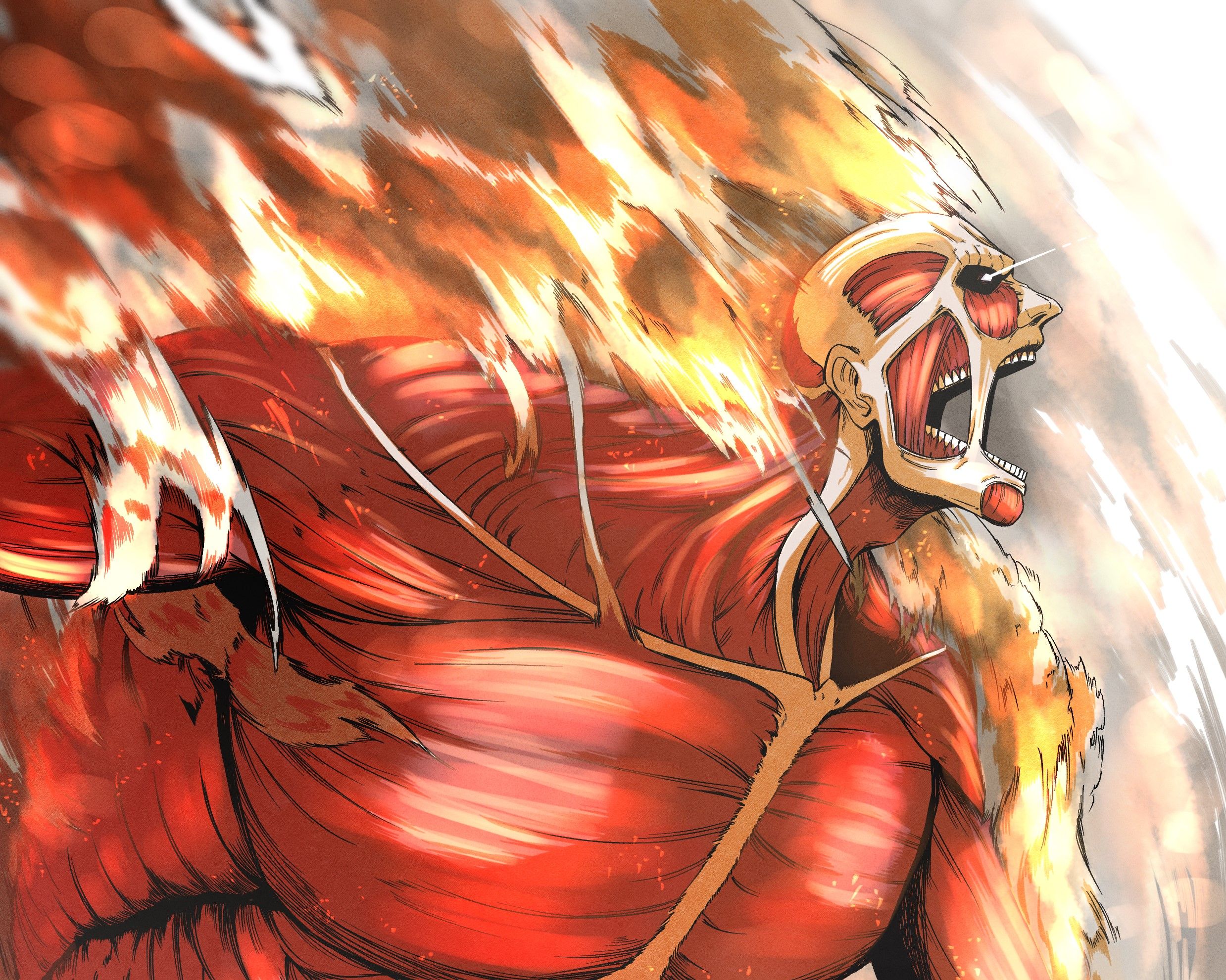 2477x1981 Colossal Titan Wallpaper and Background: Free HD Download