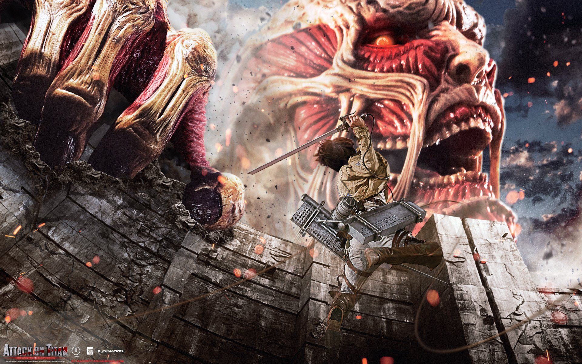 1920x1200 Download Colossal Titan Eren Yeager Movie Attack On Titan HD Wallpaperx1200