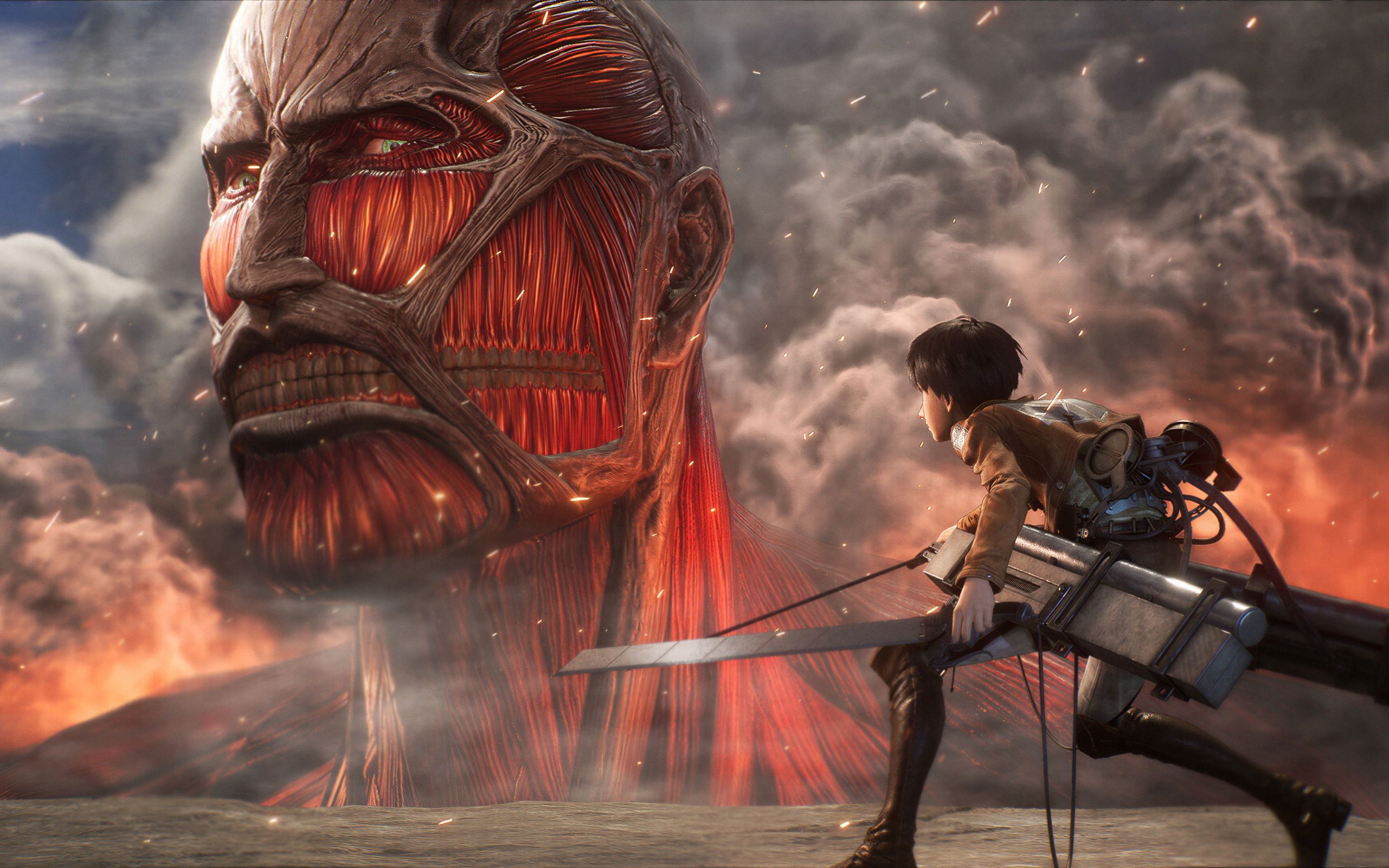 2880x1800 Attack on Titan 3 Wallpaper 4K, Teaser, The Colossal Titan