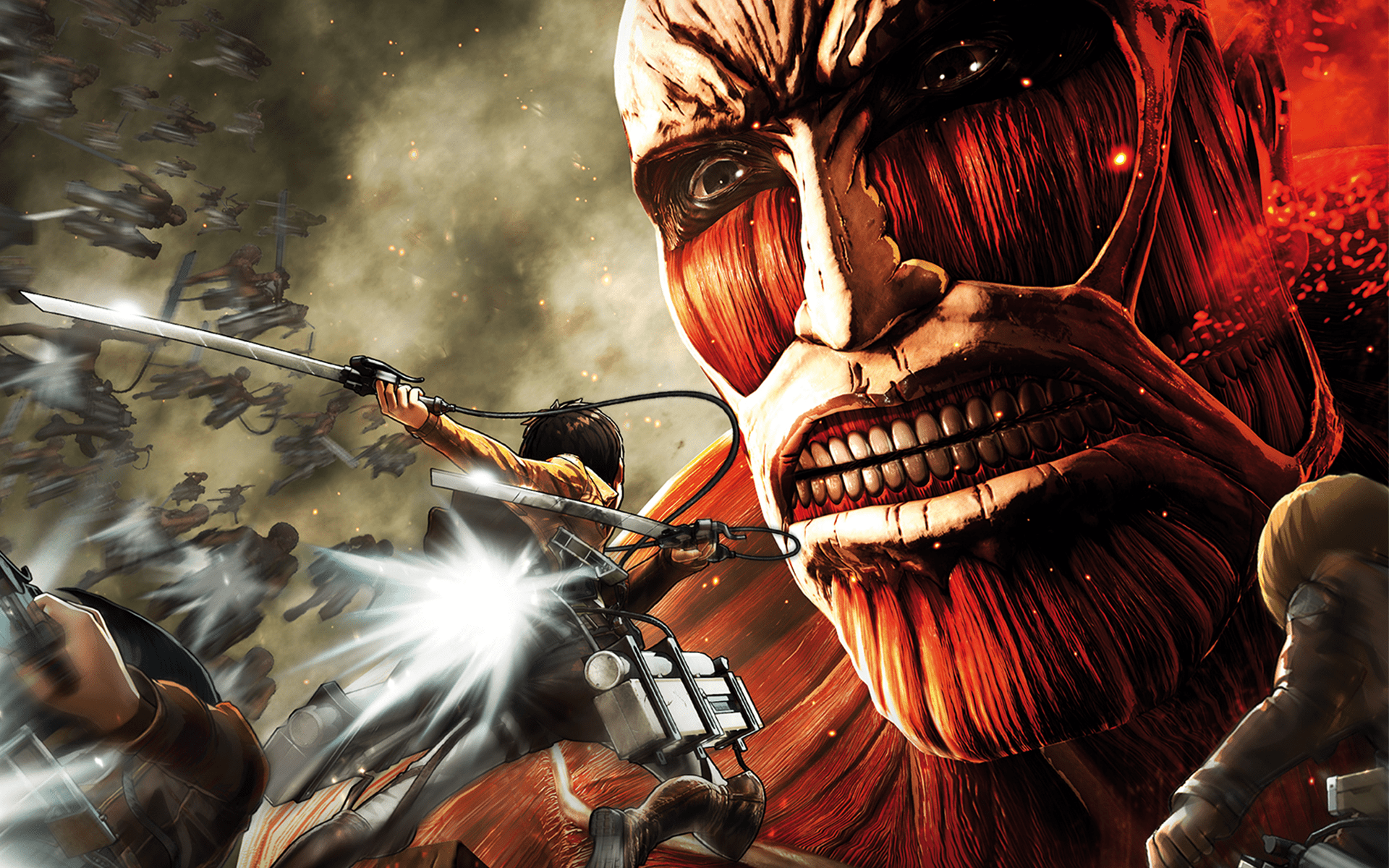 1920x1200 4K Ultra HD Attack on Titan: Colossal Titan & Heroes Wallpaperx3750