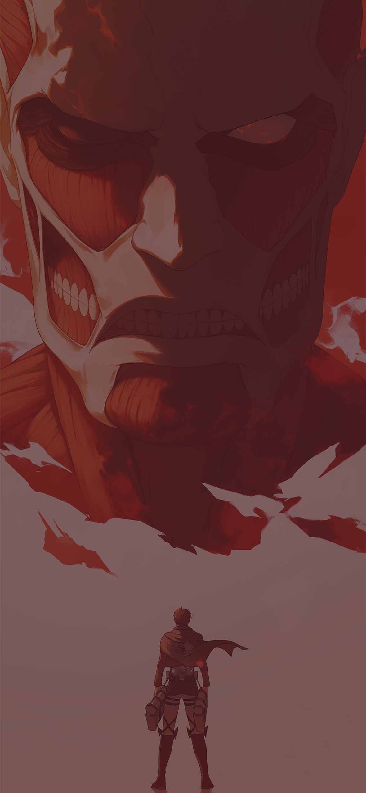 1180x2554 Colossal Titan vs Scout Attack On Titan Wallpaper