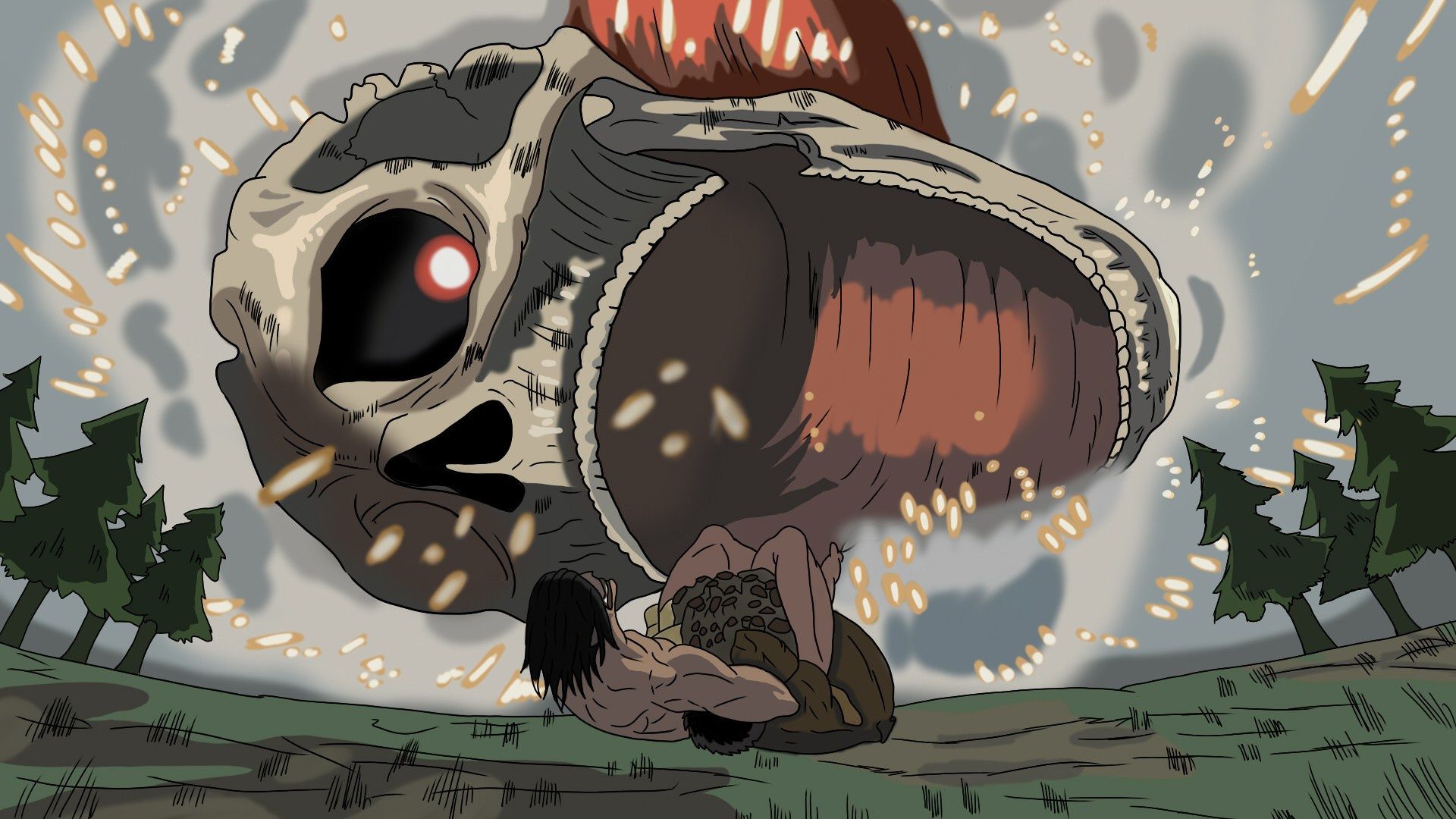 1920x1080 Phone wallpaper: Anime, Attack On Titan, Armored Titan, Colossal Titan, Eren Yeager, Titan 464287