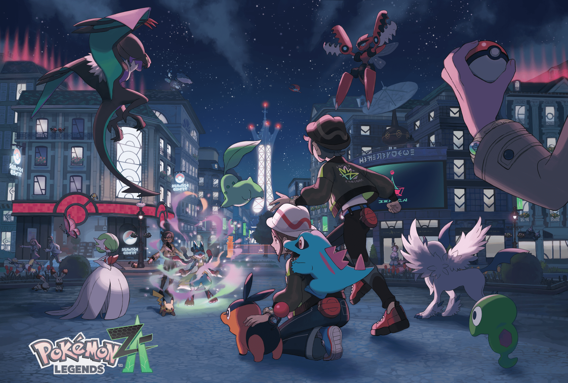 1920x1296 Pokémon Legends Z A: Epic 4K Ultra HD Night Battle Wallpaperx4000