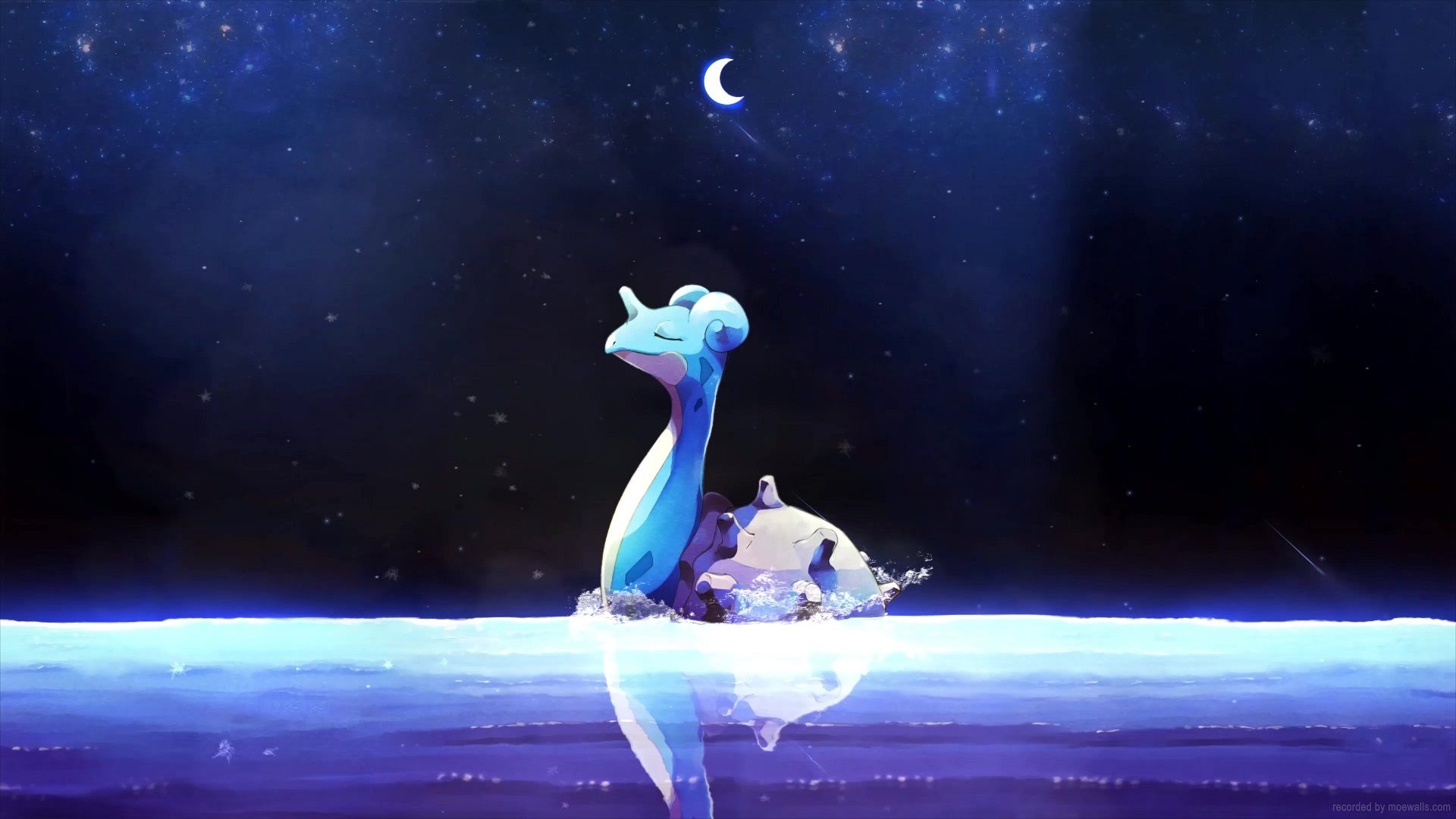 1920x1080 Lapras On The Sea Under The Starry Night Sky Pokemon Live Wallpaper