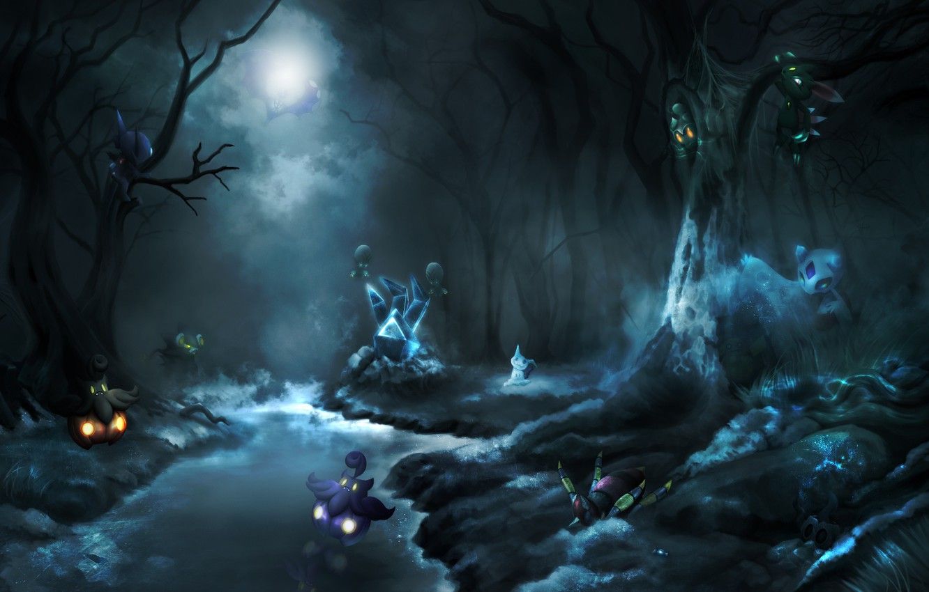 1332x850 Pokémon Halloween Wallpaper