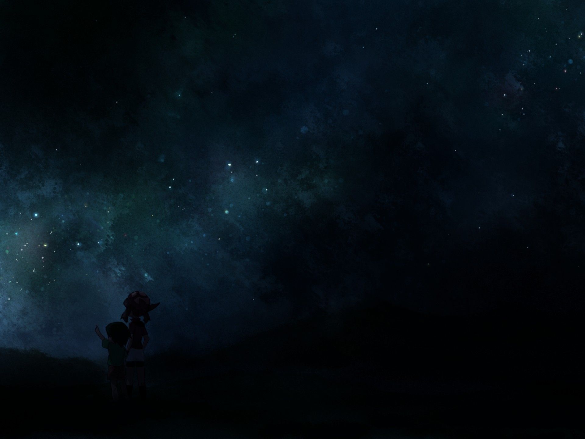 1920x1440 Desktop wallpaper: Anime, Pokémon, Max (Pokémon), May (Pokémon), Night, Sky, Starry Sky, Stars 4K free download for PC. 173687