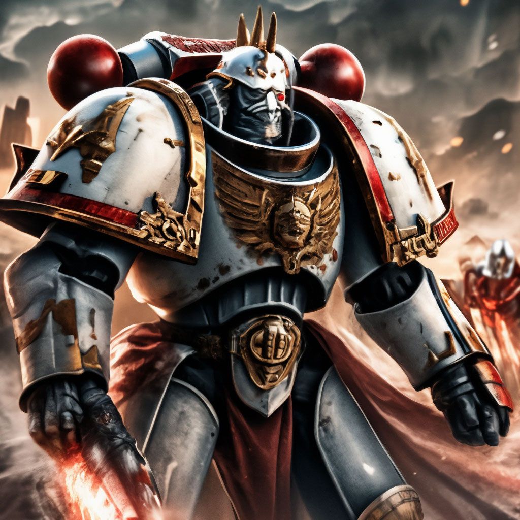 1024x1024 Warhammer 40k, white scars, banner, 4k