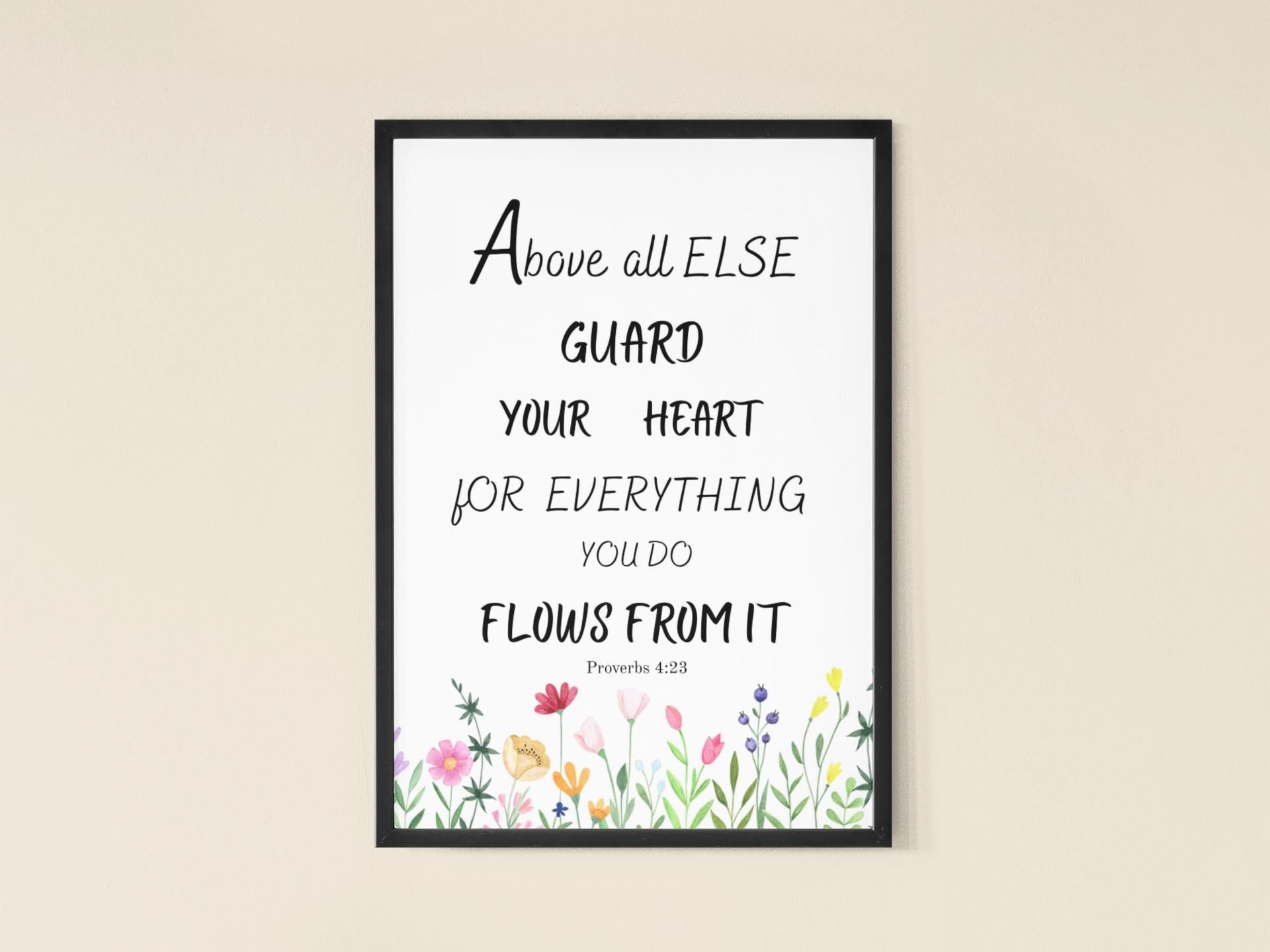 1920x1440 Printable Wall Art All Else Guard Your Heart 4:23 Bible Verse