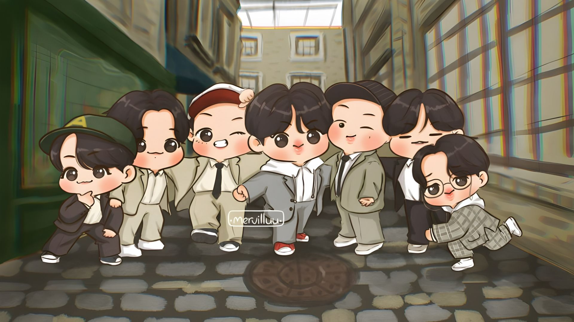 1920x1080 BTS Chibi Wallpaper BTS Chibi Wallpaper [ HQ ]