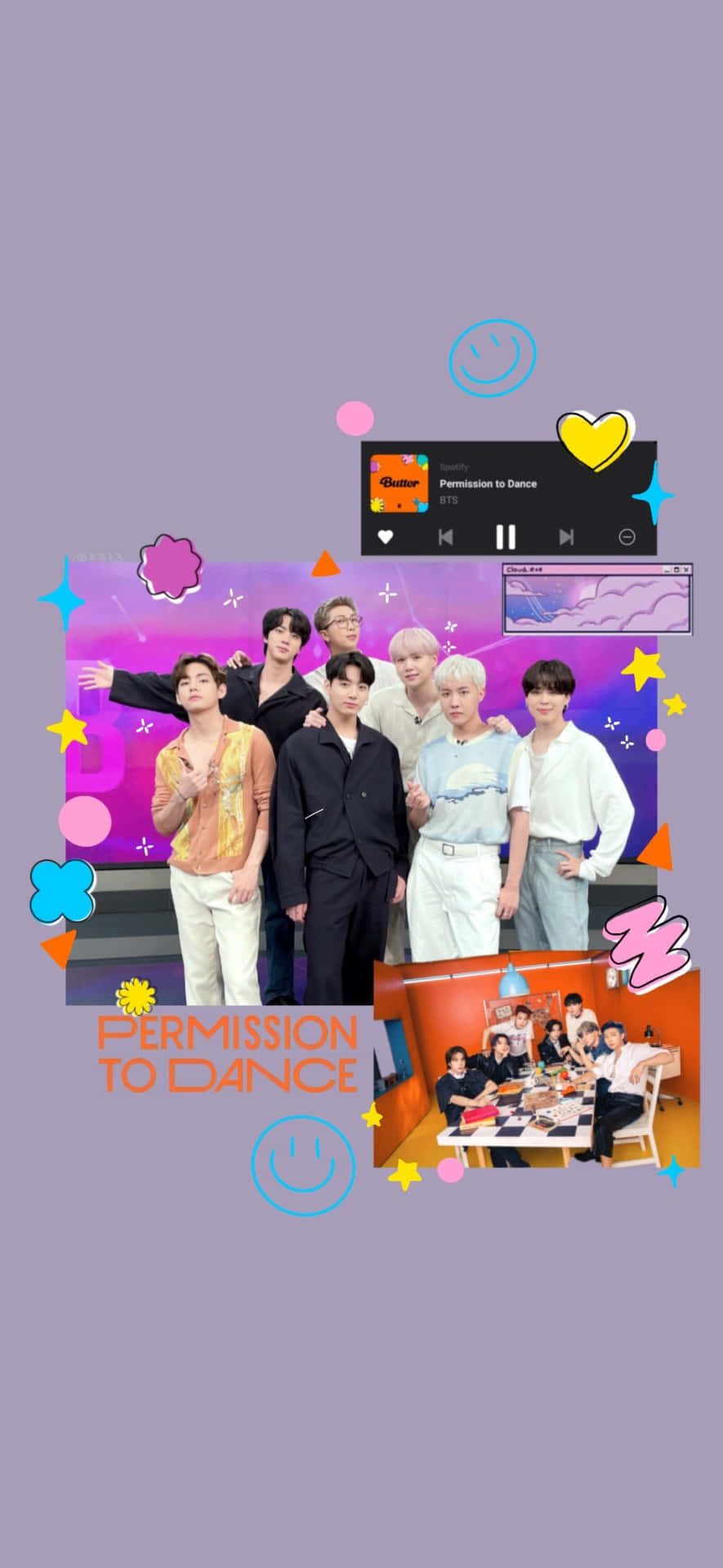 885x1920 Download BTS' Permission to Dance Debut Album Cover Wallpaper