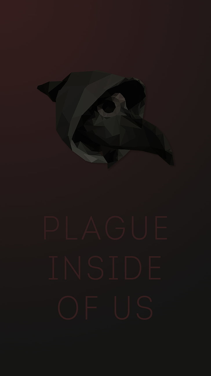 728x1294 HD wallpaper: low poly, plague doctors, dark, studio shot, text, communication