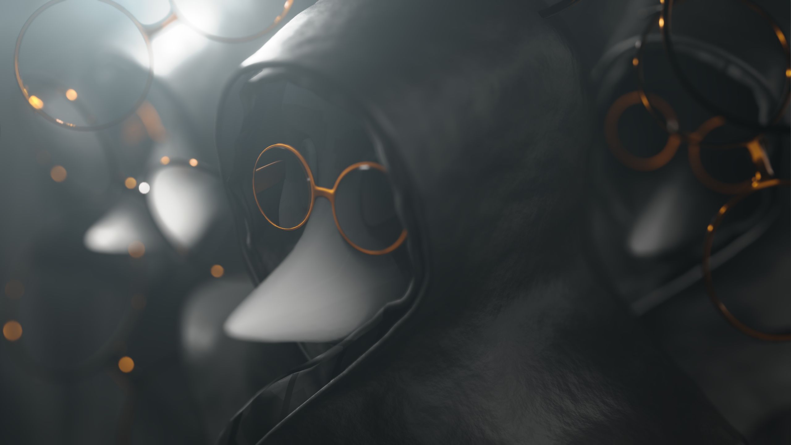 2560x1440 Desktop wallpaper: Black Plague, Dark, Men, Blender 3D, Doctor 4K free download for PC. 1532912