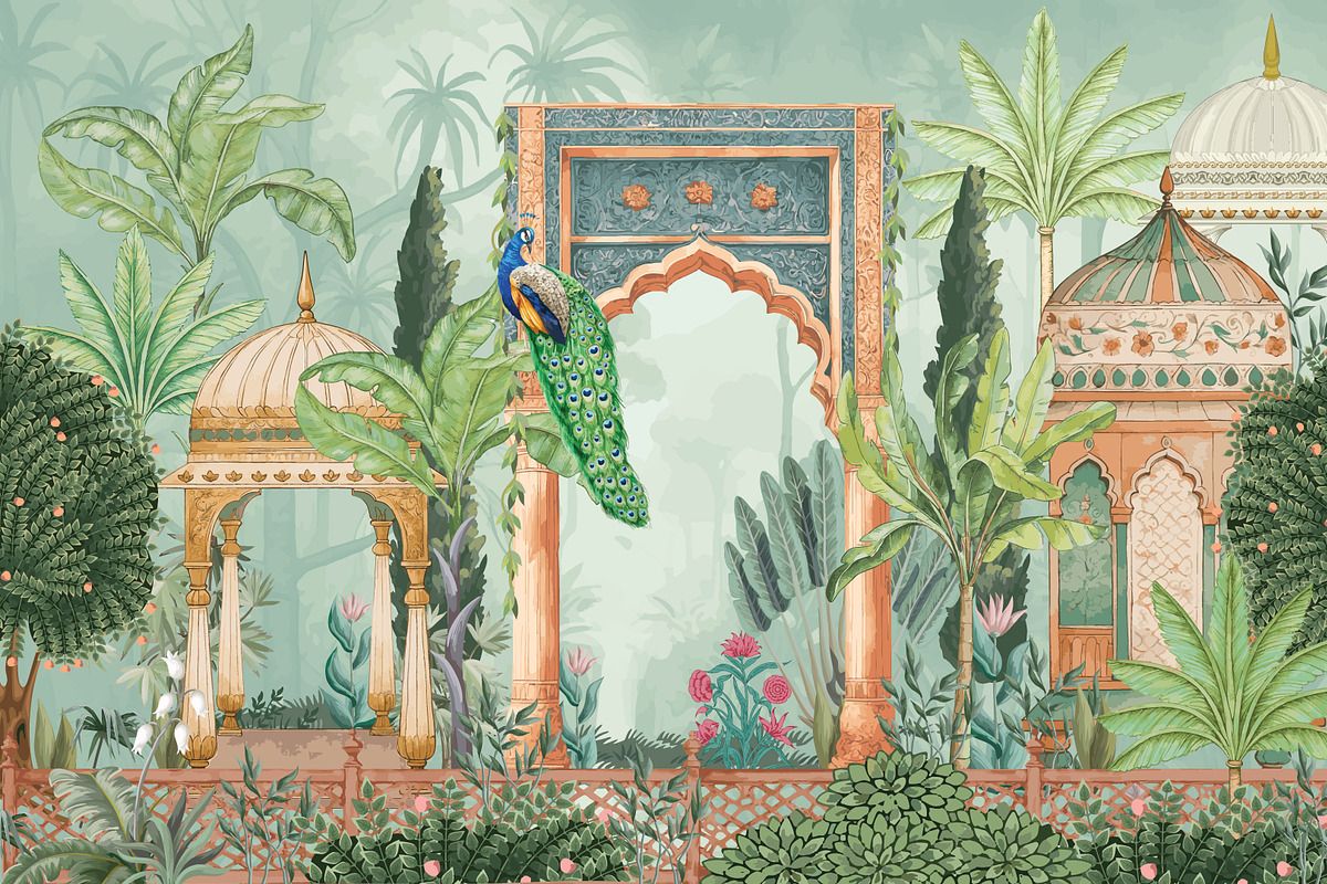1200x800 Mughal garden seamless pattern