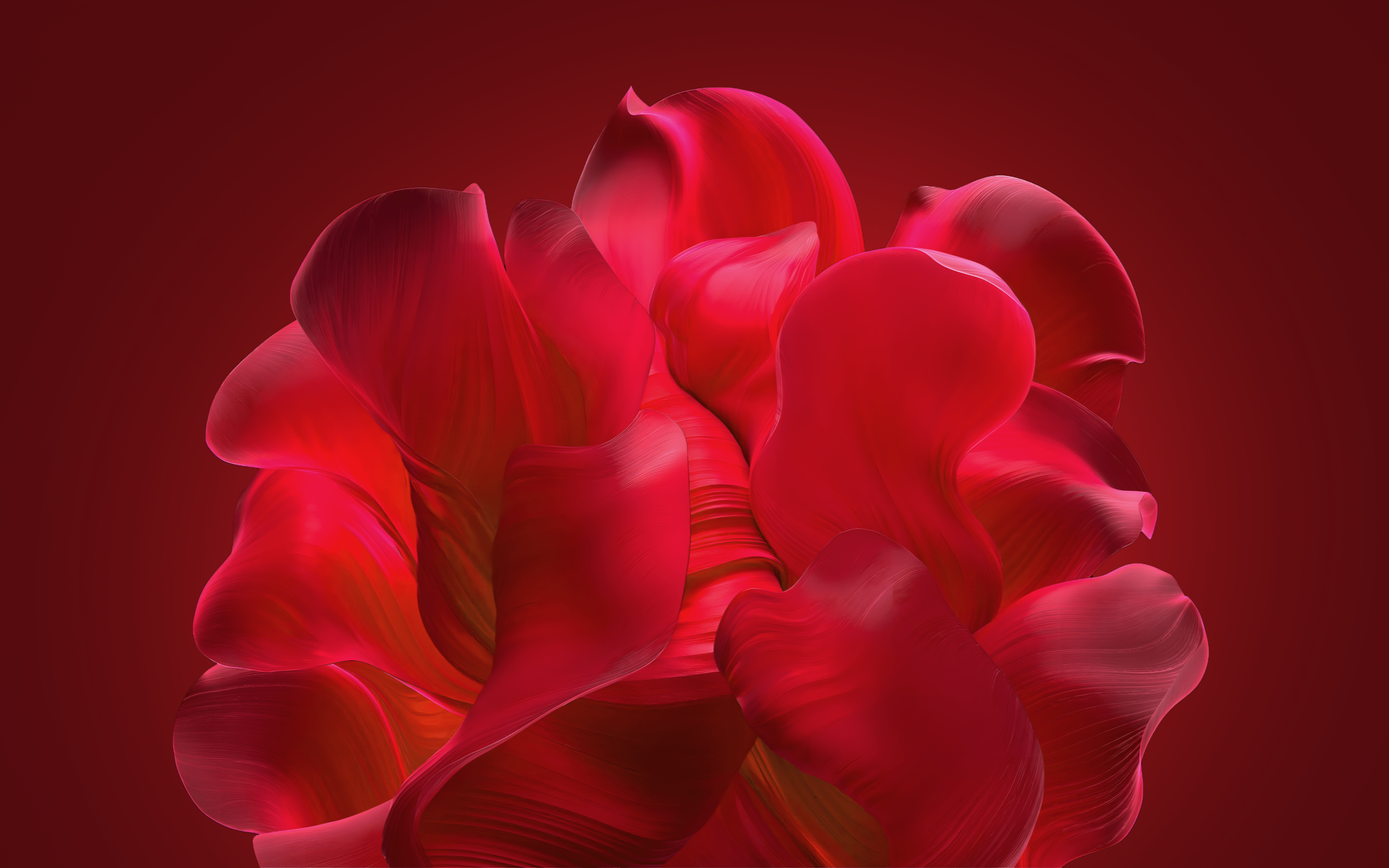 2880x1800 Windows 11 Wallpaper 4K, Bloom collection, Red background