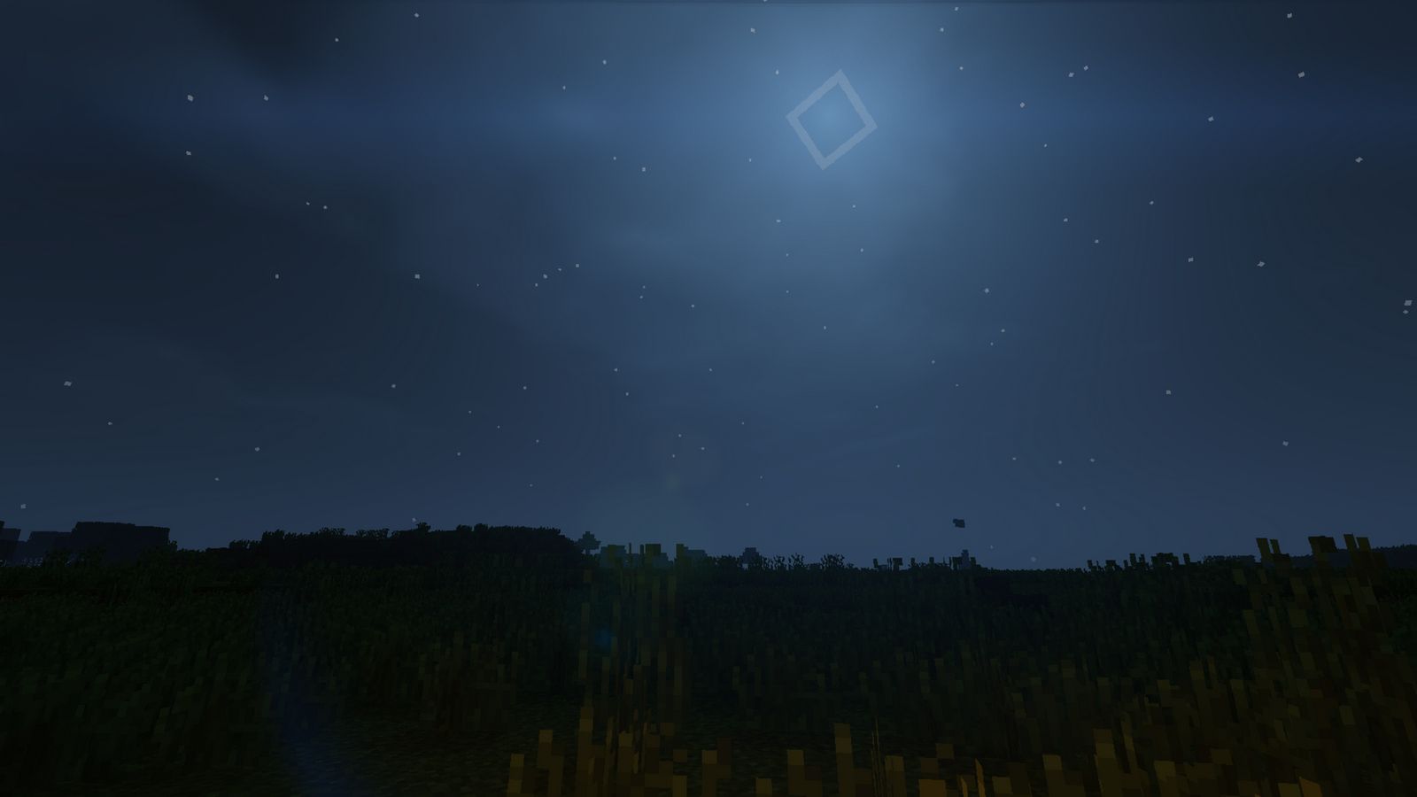 1600x900 Download Minecraft, Night, Shaders, Full moon Wallpaper in 1600x900 Resolution