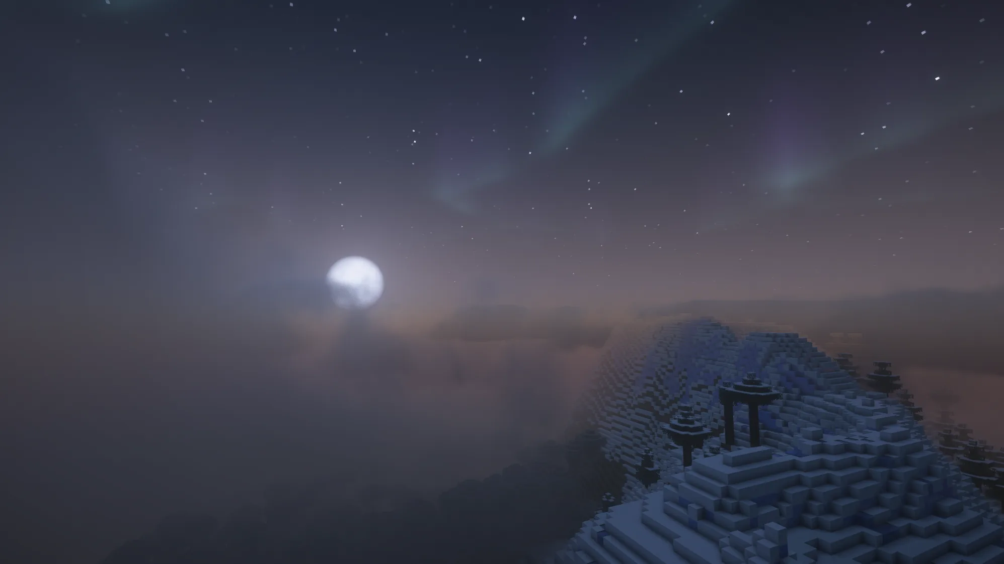 1995x1122 Snowy Mountain Moon Wallpaper
