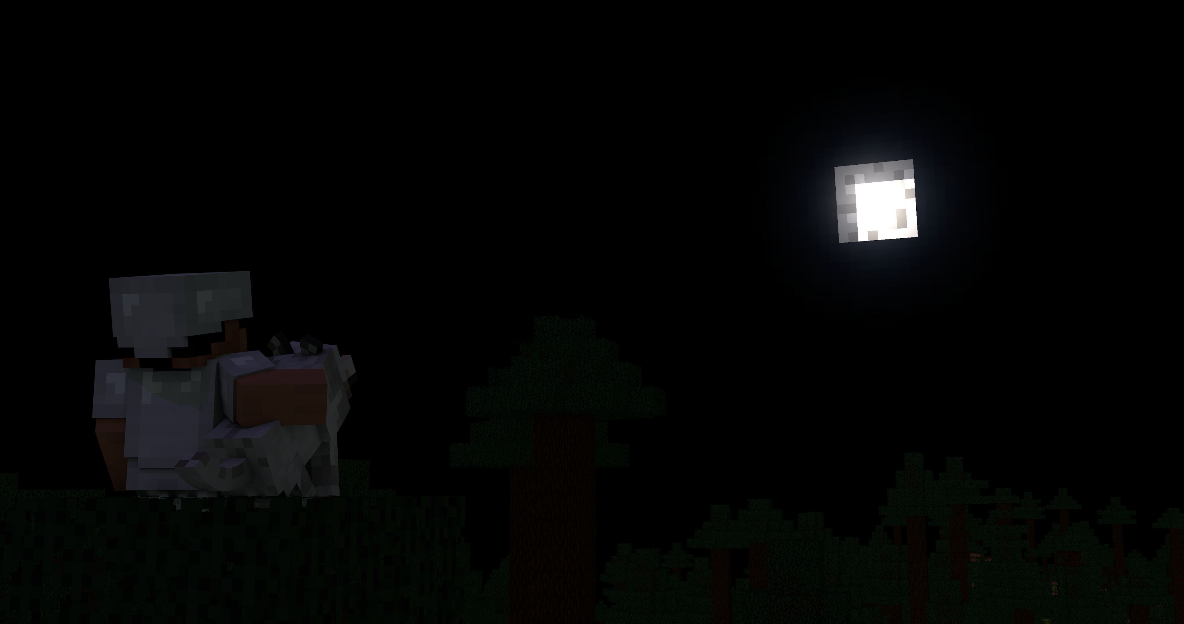 4096x2160 Desktop wallpaper: Video Game, Minecraft, Dog, Moon, Night 4K free download for PC. 982926