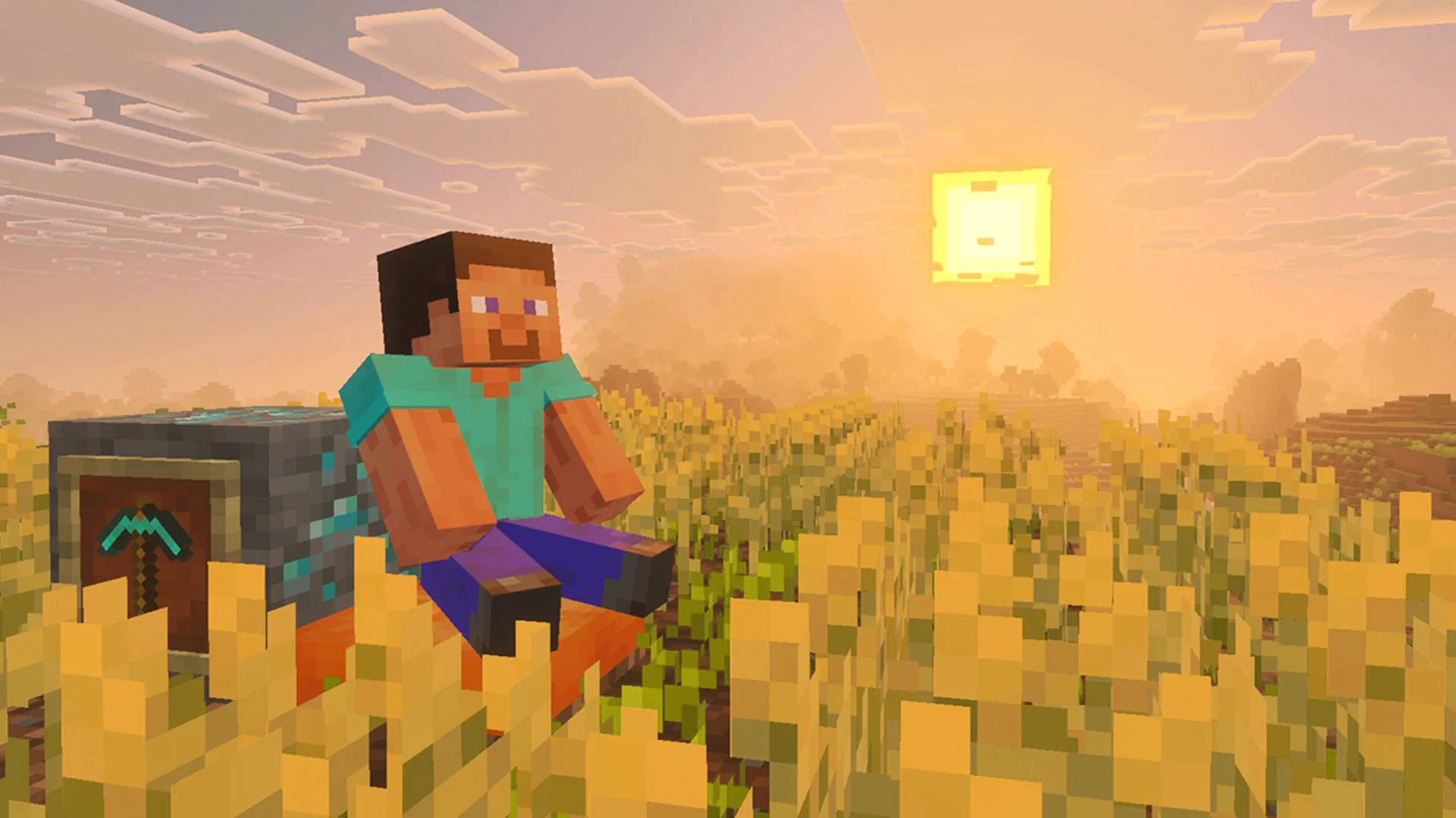 1920x1080 Cartoons On The Moon в X: „Minecraft acaba de hacer oficial el icónico wallpaper de Steve sentado.“ / X