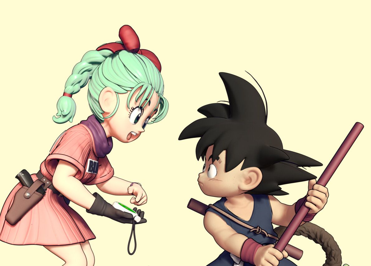 1190x854 DRAGON BALL GOKU AND BULMA(fan art)