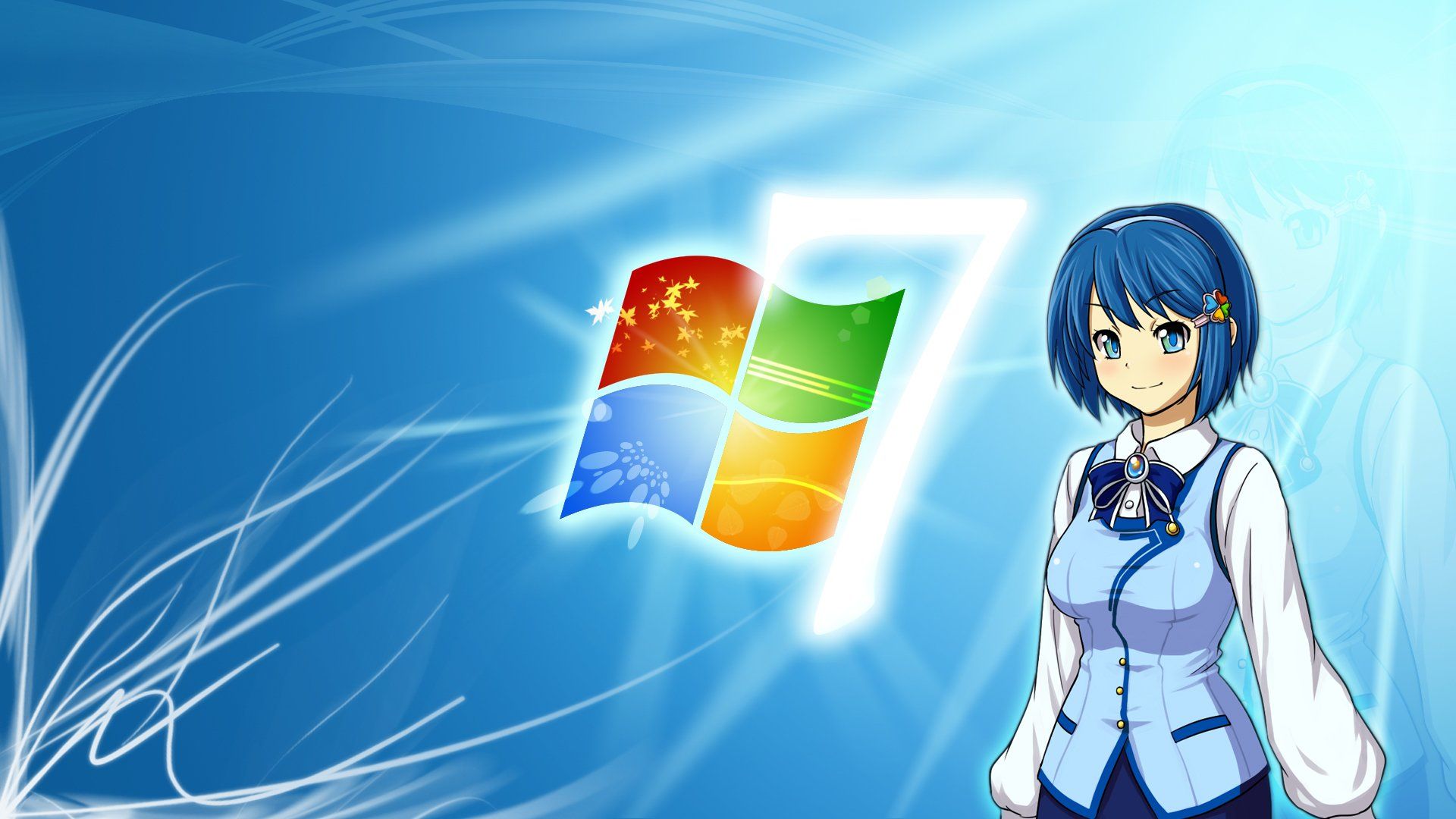 1920x1080 HD Anime OS Tan: Windows 7 Digital Elegance Wallpaperx1080