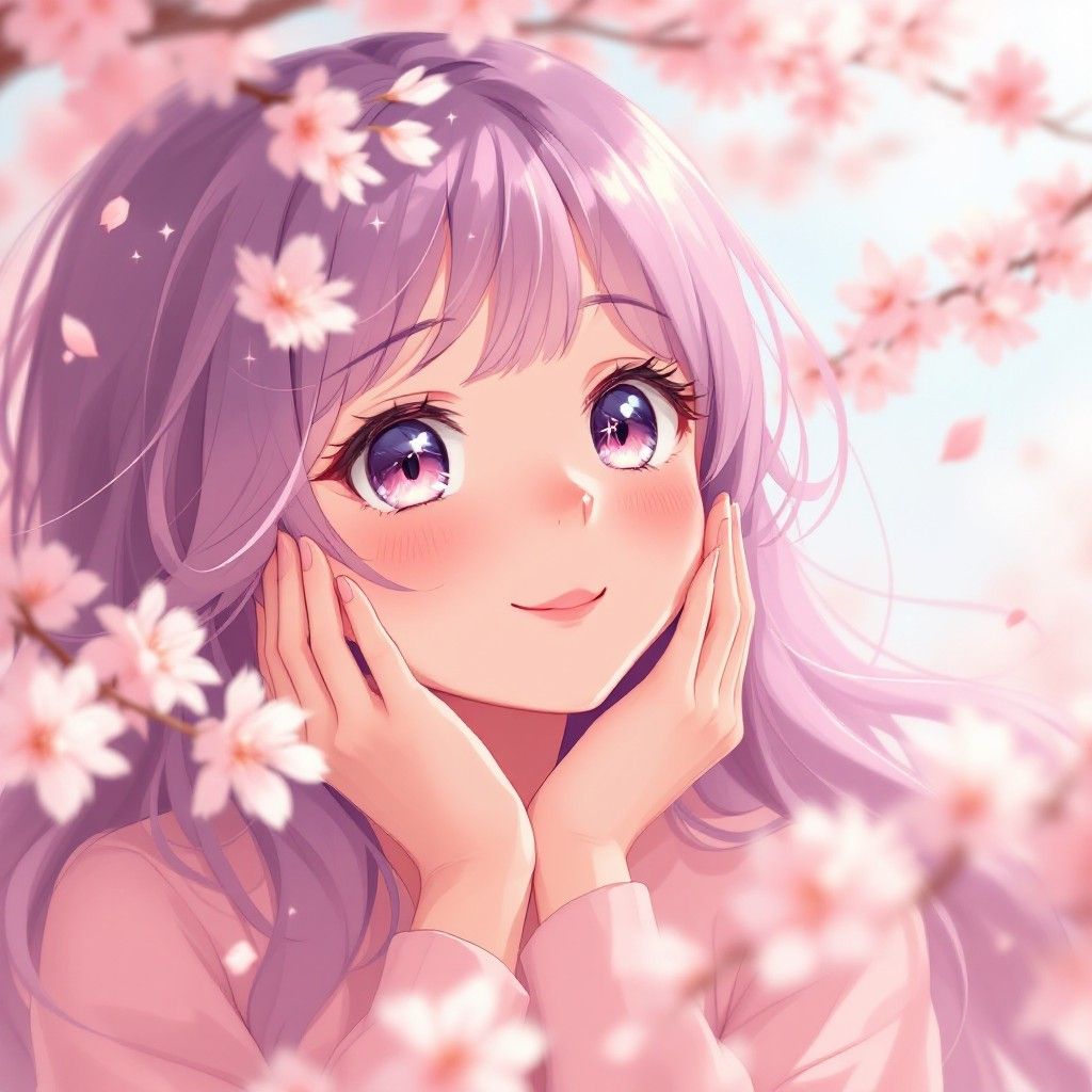 1024x1024 Download Gentle Anime Smile Image, Girl, Character