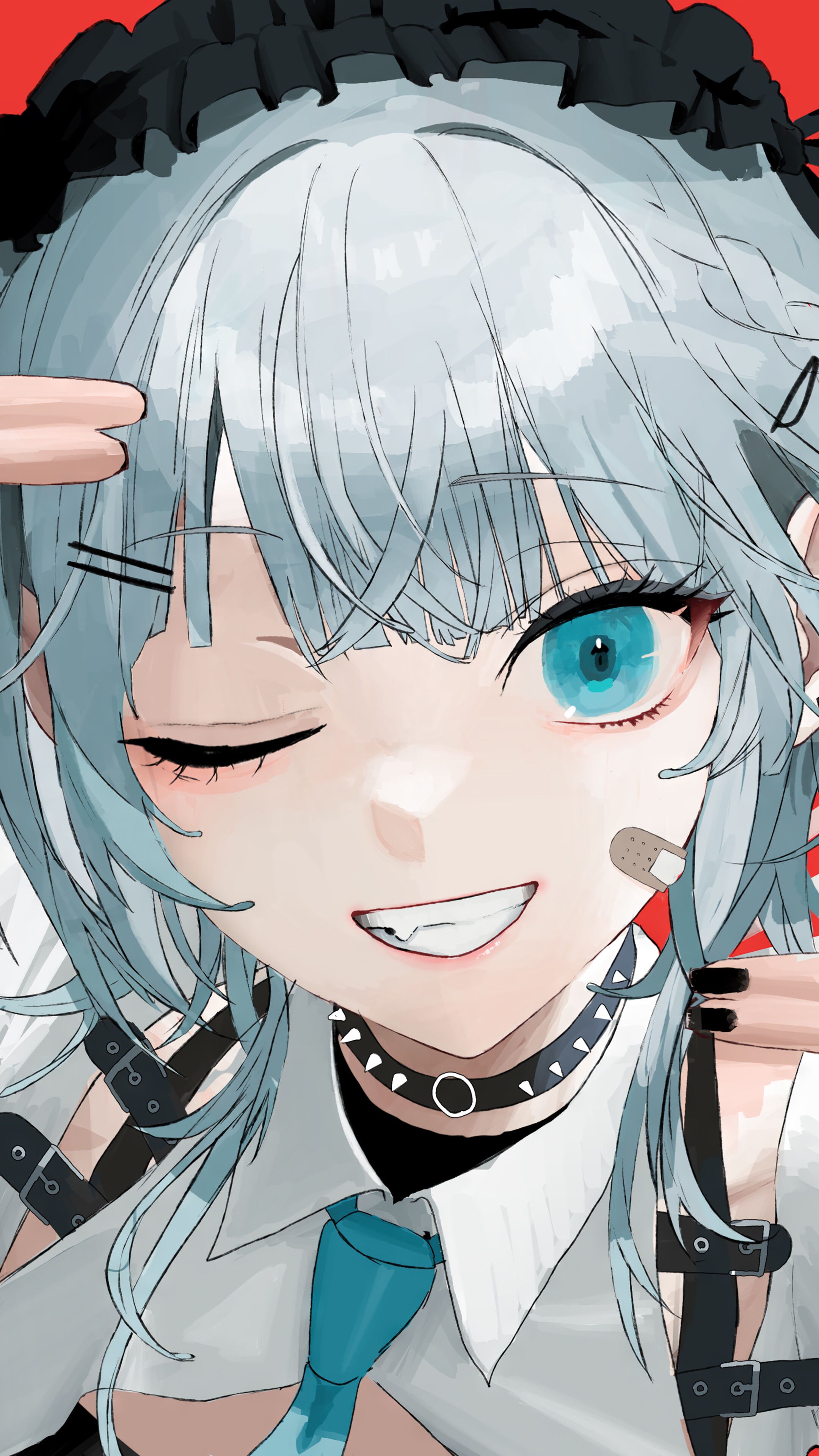 2160x3840 Anime Girl Wink Smile 4K Wallpaper iPhone HD Phone h