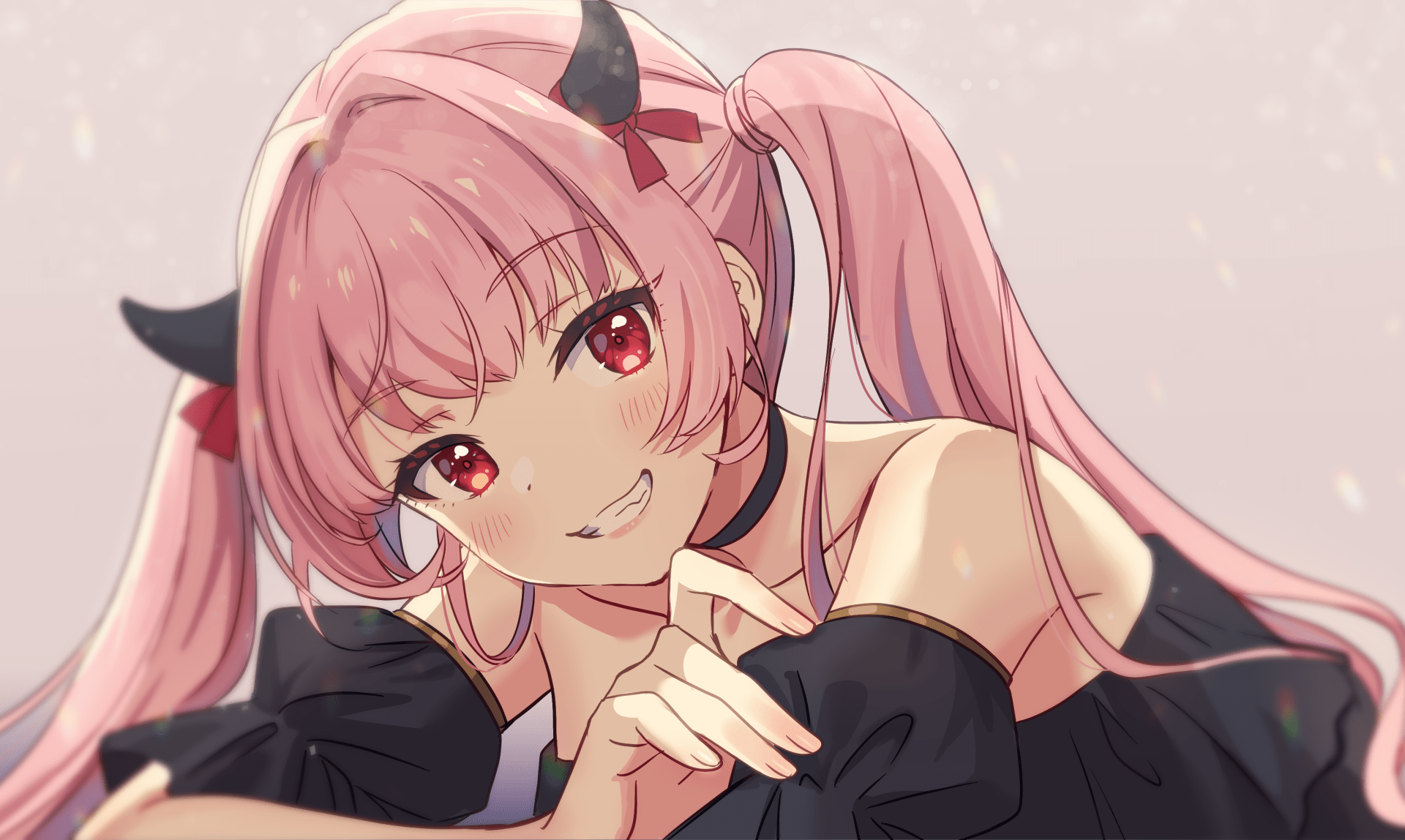 1920x1148 Twintail Smile: Pink Haired Anime Girl HD Wallpaper By Emux2108