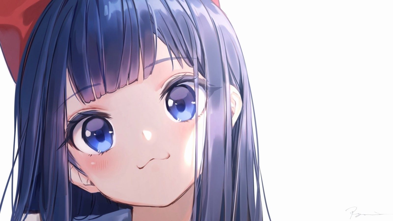 1600x900 Anime Girl Smiling Wallpaper