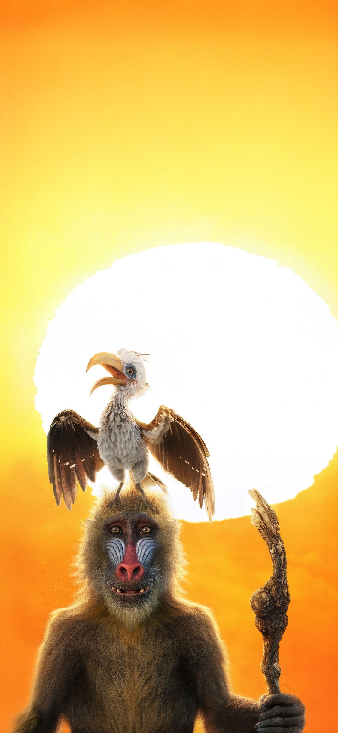 1125x2436 Rafiki And Zazu In Mufasa The Lion King Movie iPhone XS, iPhone iPhone X , HD 4k Wallpaper, Image, Background, Photos and Picture