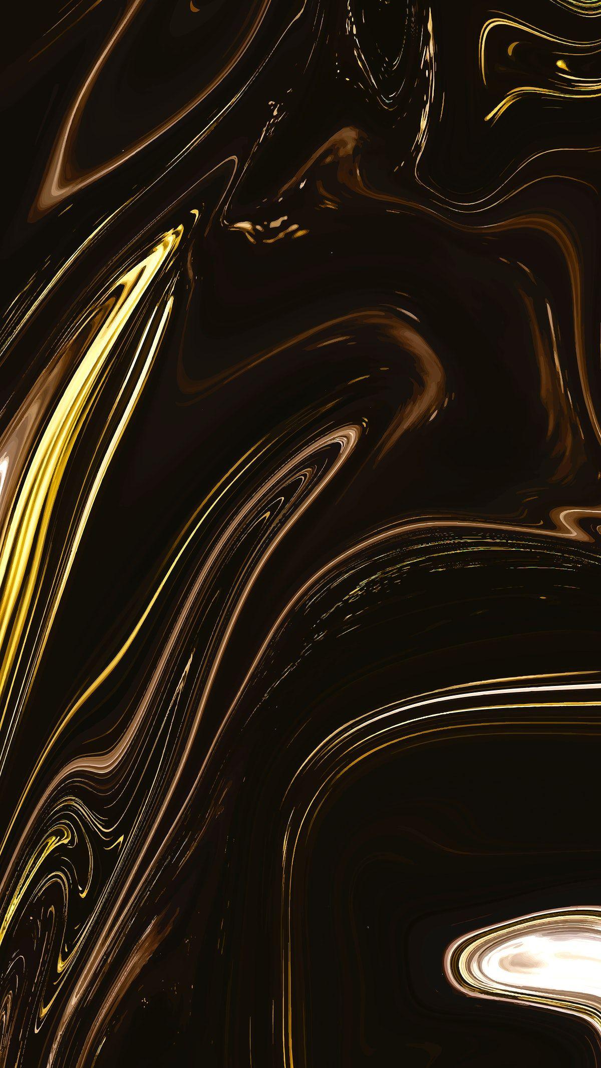 1200x2133 Black gold fluid texture mobile wallpaper