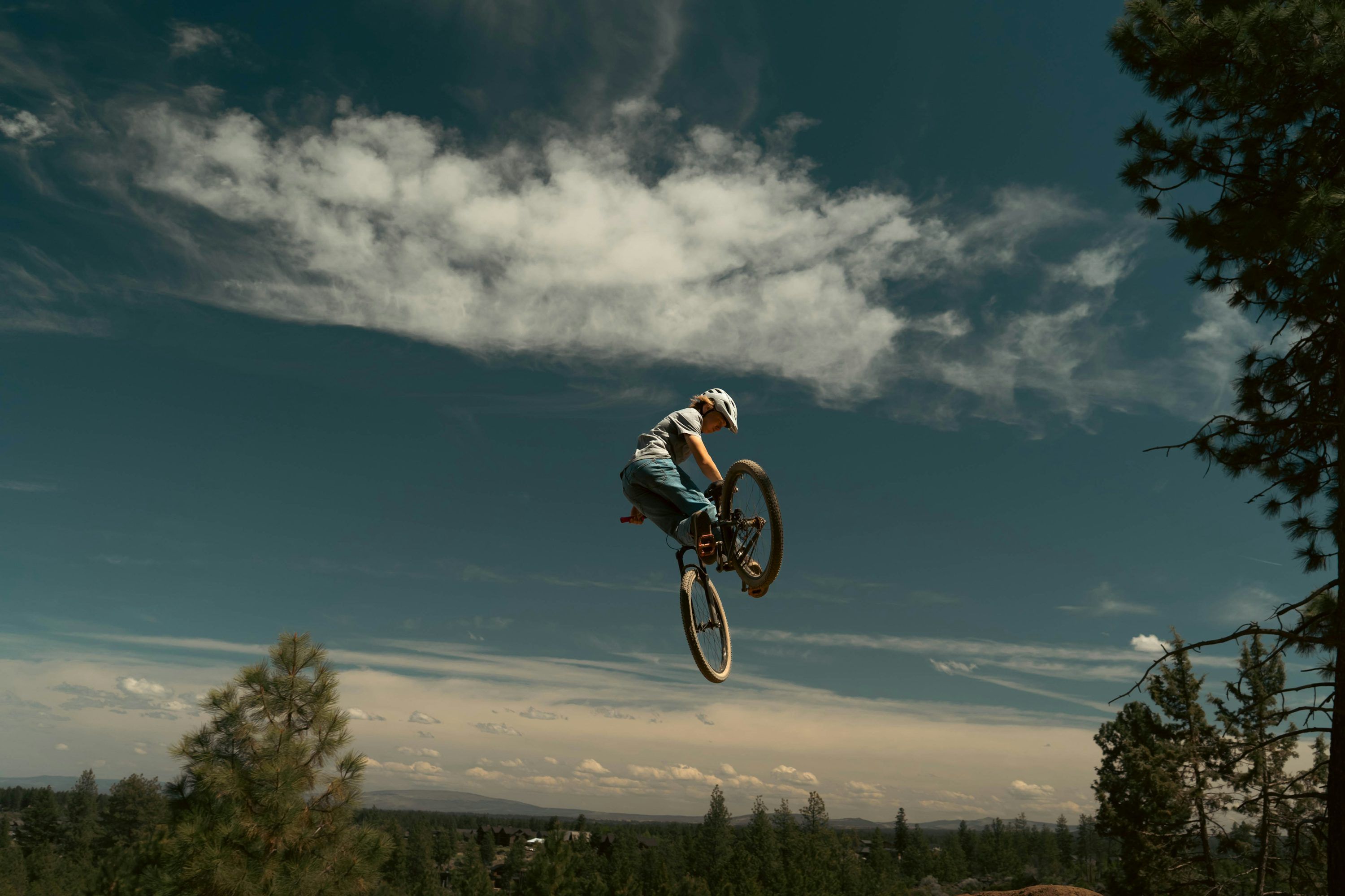 3000x2000 A Biker Performs A Stunt In Mid Air