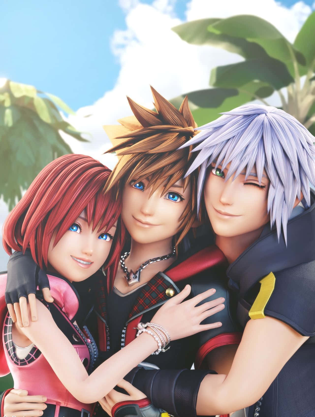 1280x1692 Download Kairi posing with her Keyblade in Destiny Islands Hearts Wallpaper