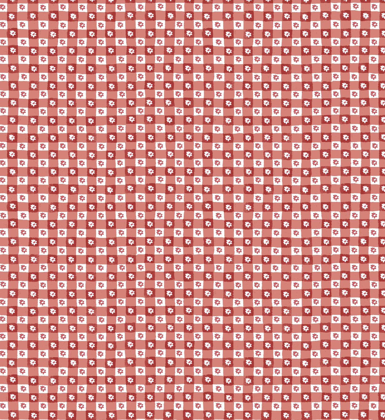 1634x1783 Daisy Gingham Peel & Stick Wallpaper Red. Rifle Paper Co