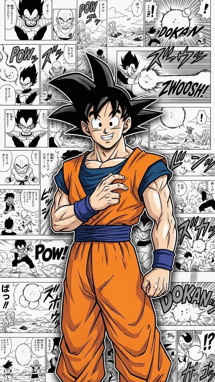 736x1308 Goku Manga Aesthetic Wallpaper. Dragon Ball Z Minimalist Art