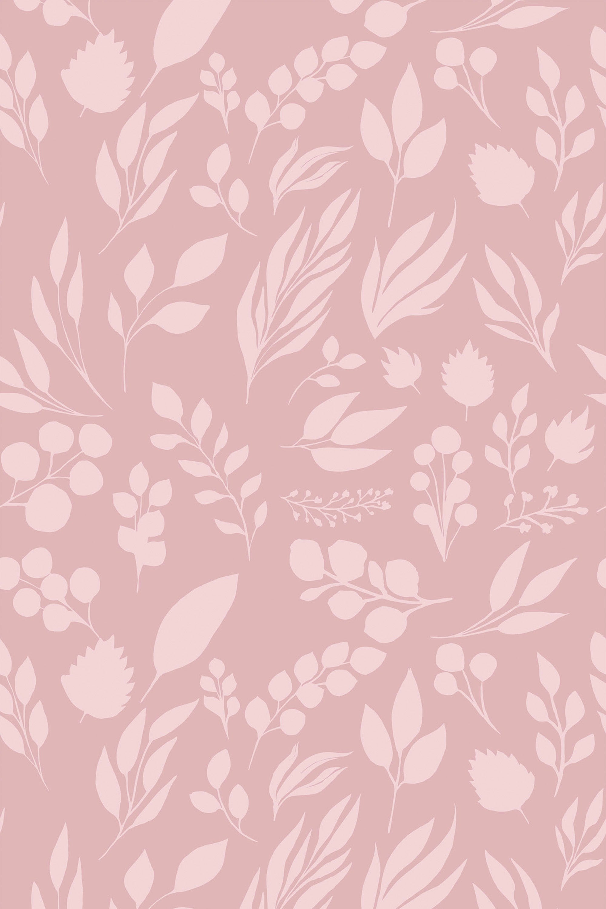 2000x3000 Pink leaves Peel and Stick Removable Wallpaper