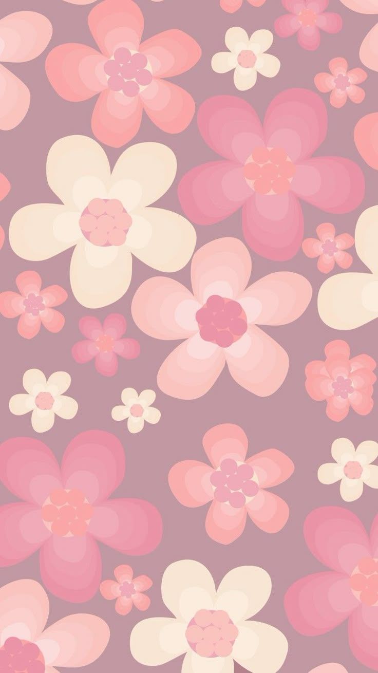 736x1310 Phone wallpaper, background, lock screen. ' muted pink, purple and cream floral ' (2)