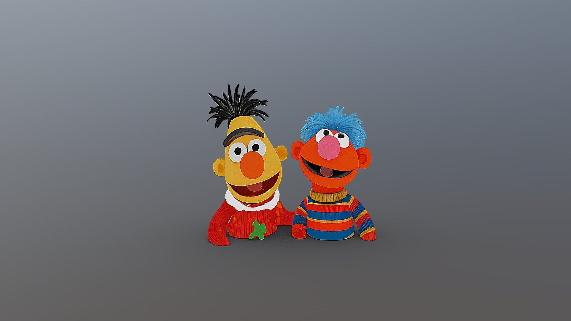 1920x1080 Bert & Ernie Free 3D Model By Sudo Self [22bb5f8]