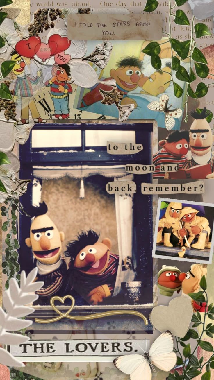 736x1308 Check out evantsbode's Shuffles Bert x Ernie // Queer Muppet Collage Art #muppets #love #plants #lovers #