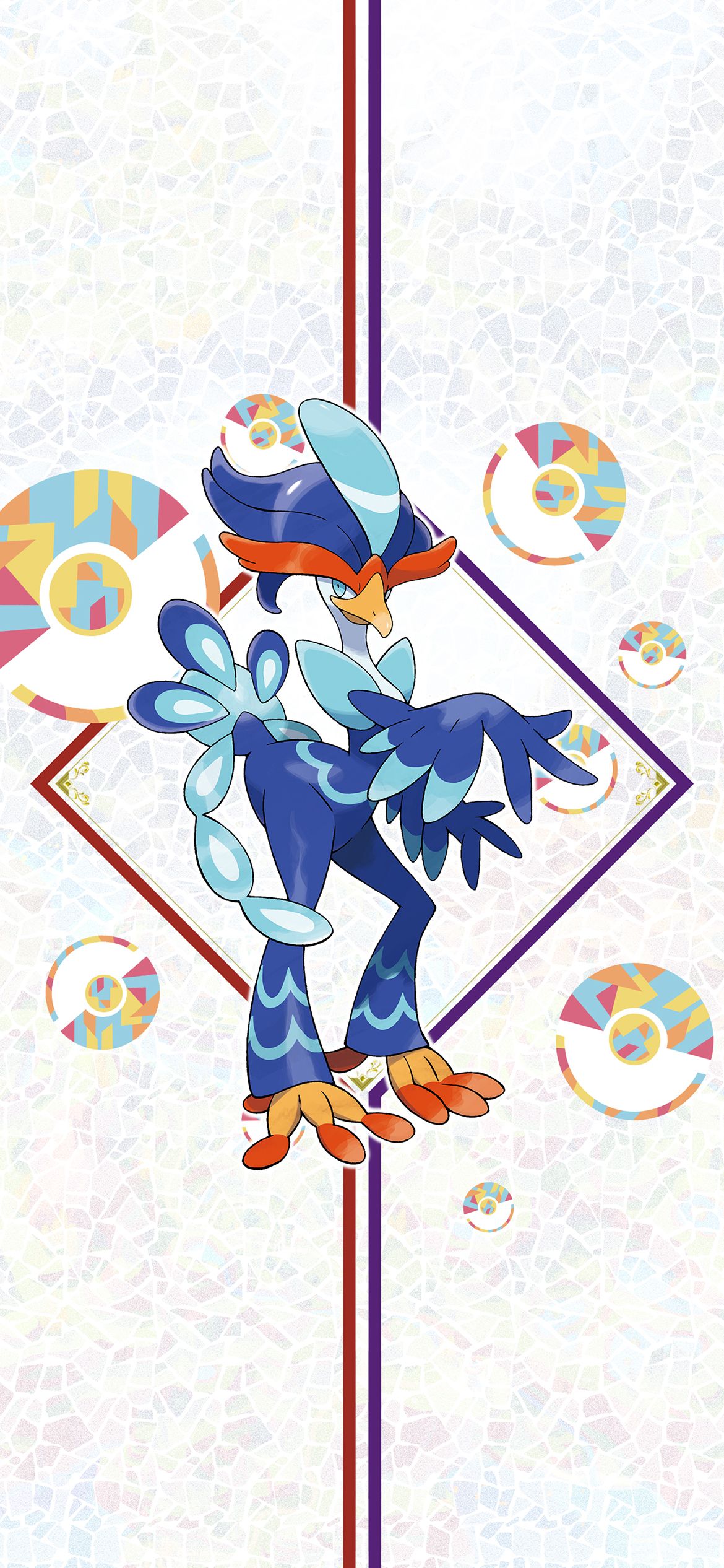 1170x2532 Pokémon Scarlet & Violet Quaquaval Wallpaper with Monocle