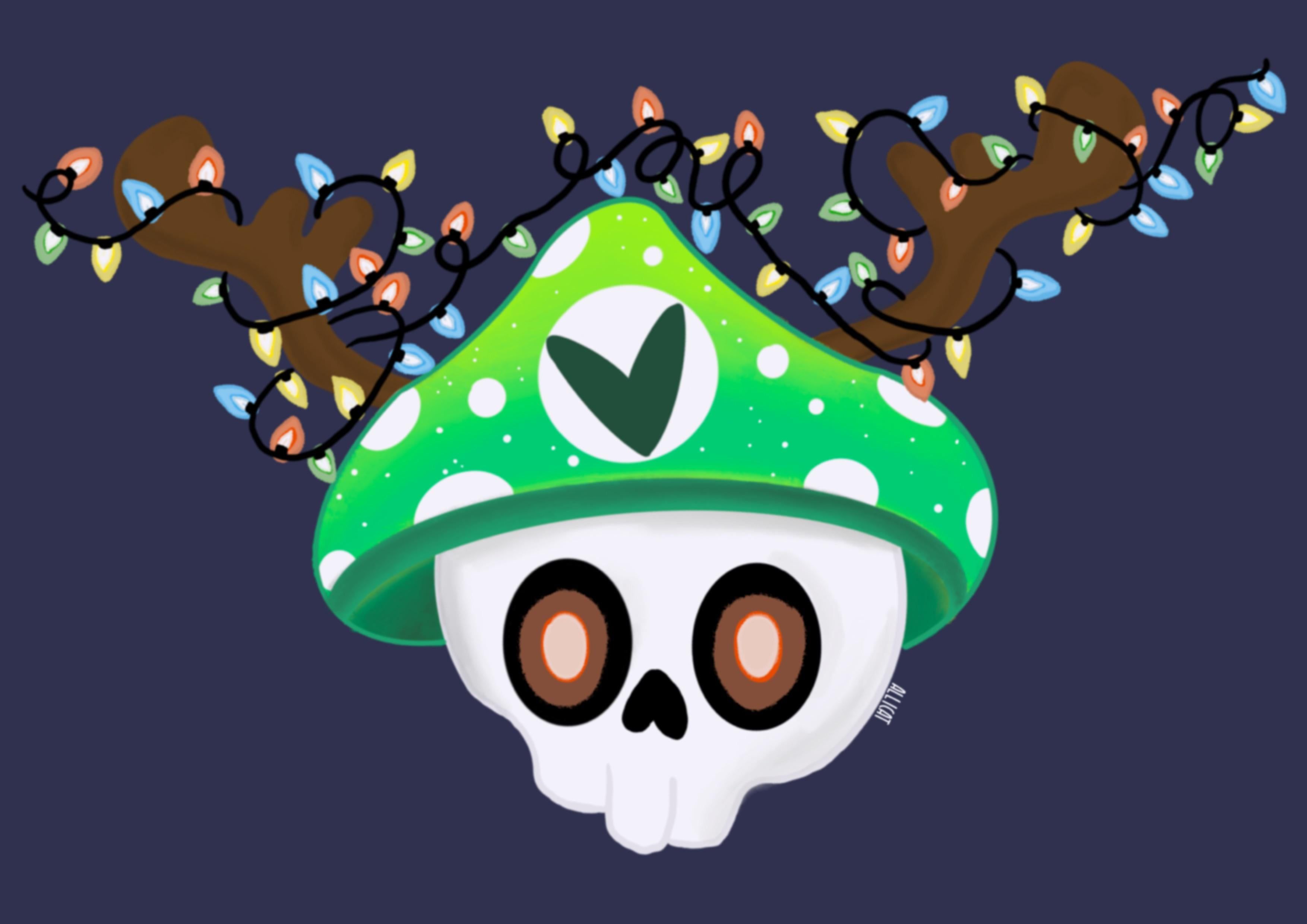 3508x2480 Drew up a festive little vineshroom