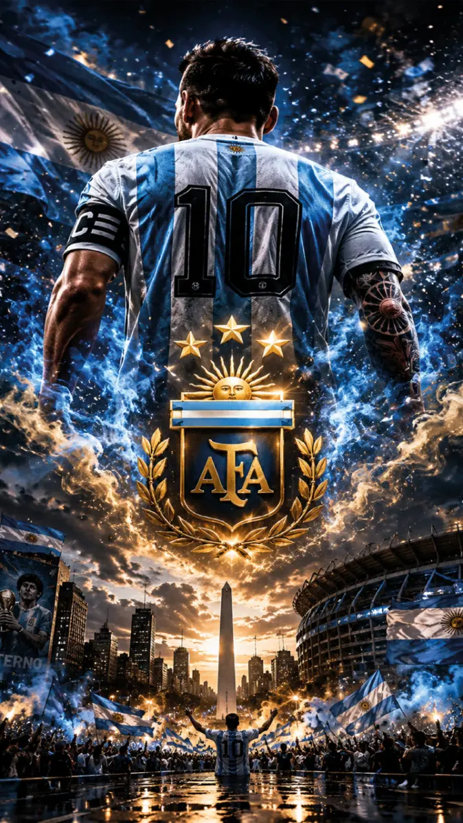 674x1198 Lionel Messi Argentina World Cup Champion Wallpaper HD wallpaper