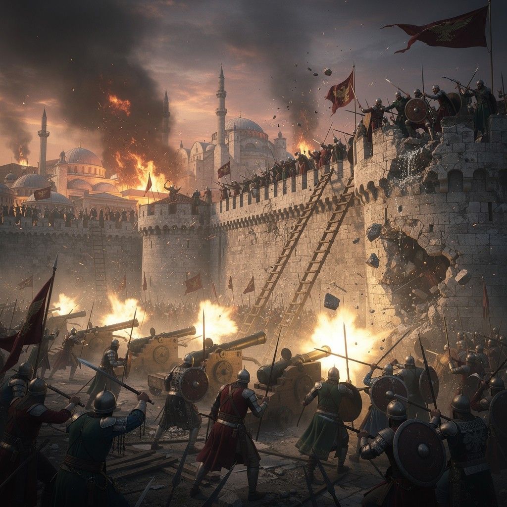 1024x1024 Download Constantinople Under Siege Image, Ottoman, Byzantine