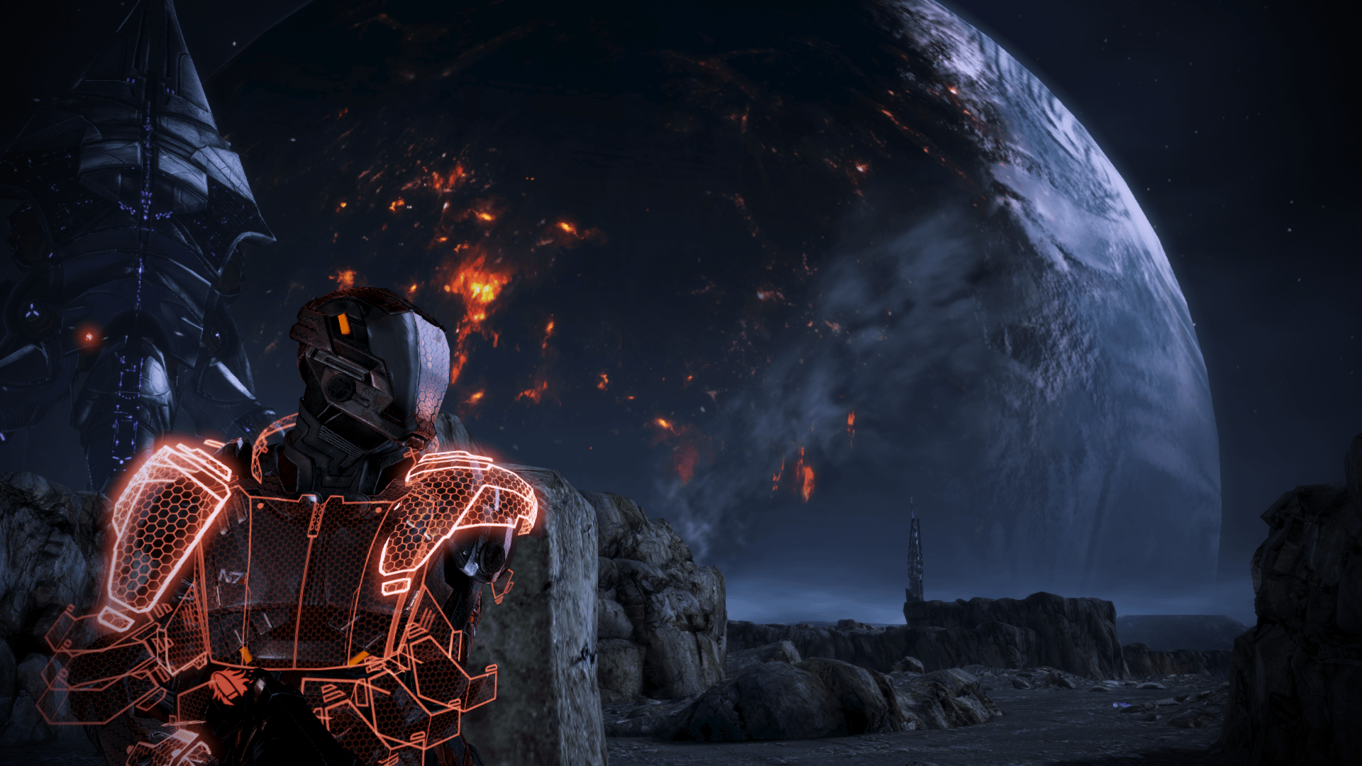 1920x1080 That great blaze of orange! Even under siege Palaven looks beautiful
