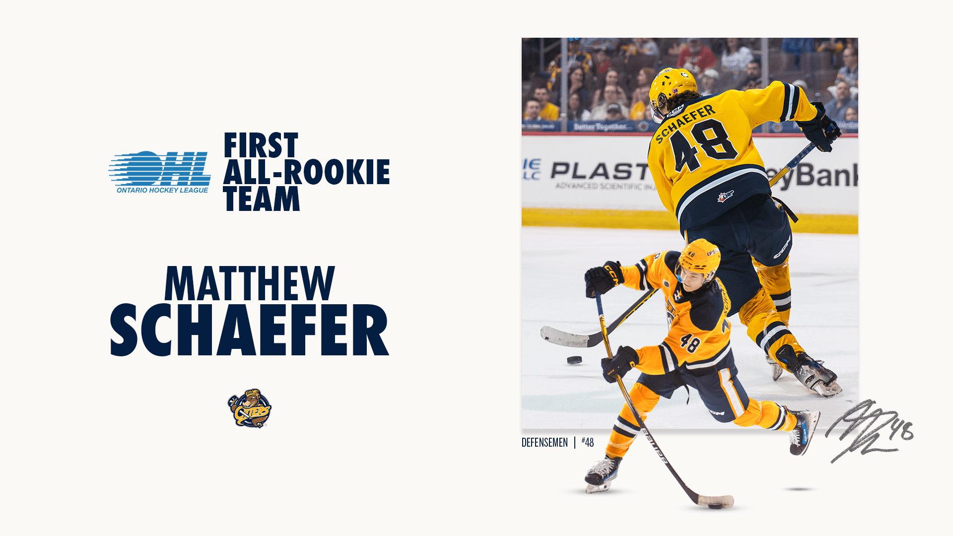 1920x1080 Matthew Schaefer Named To OHL's All Rookie First Team