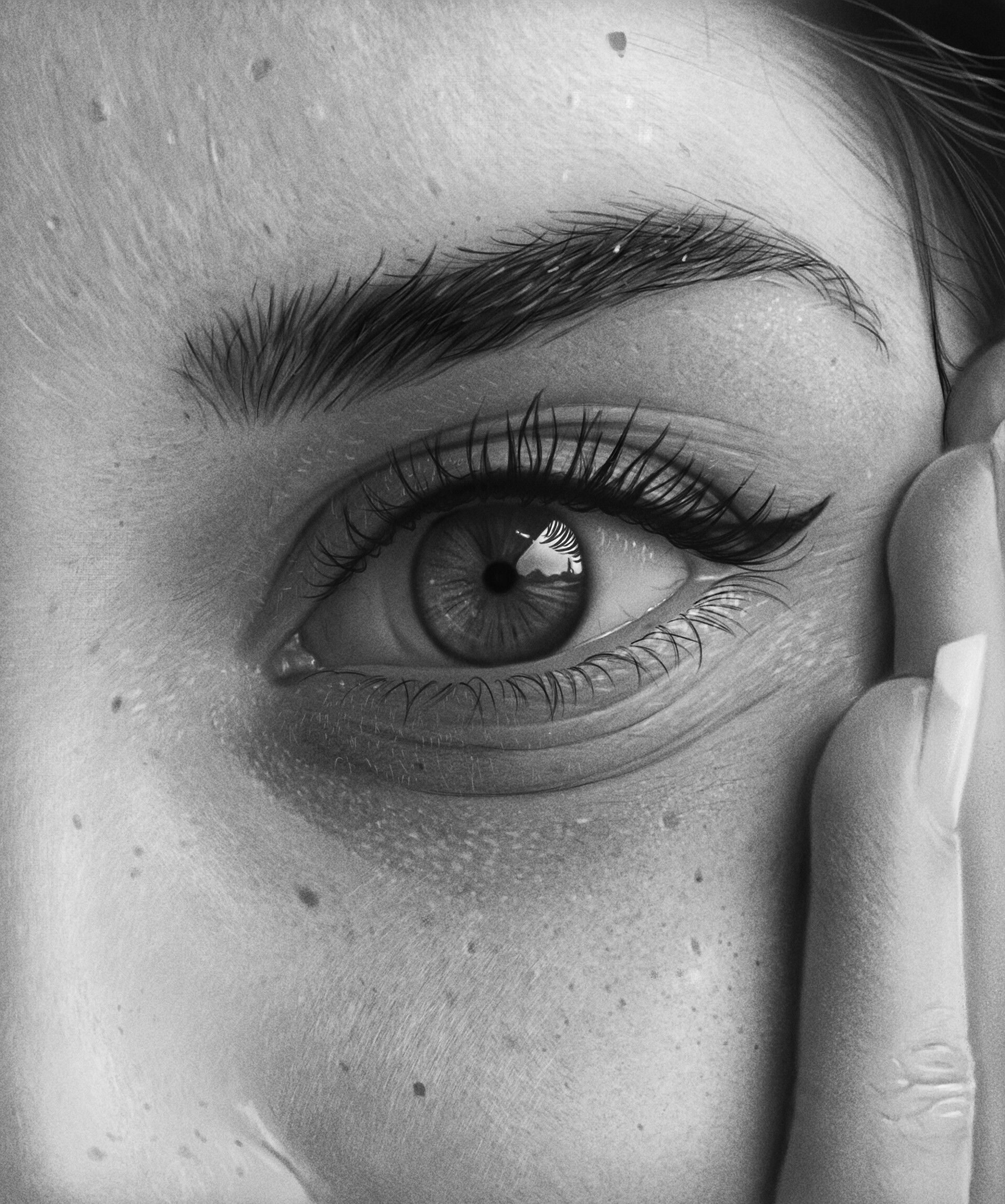 1920x2300 PHOTO study, hyper realistic drawing