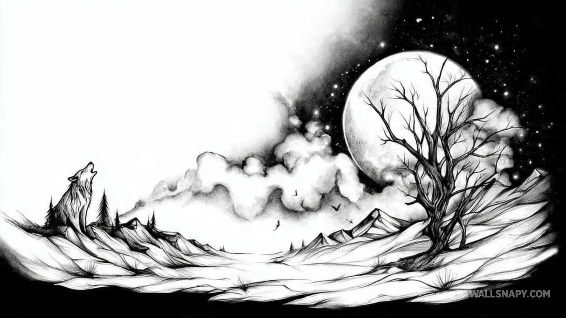 1920x1080 Aesthetic nature drawing 4k desktop image