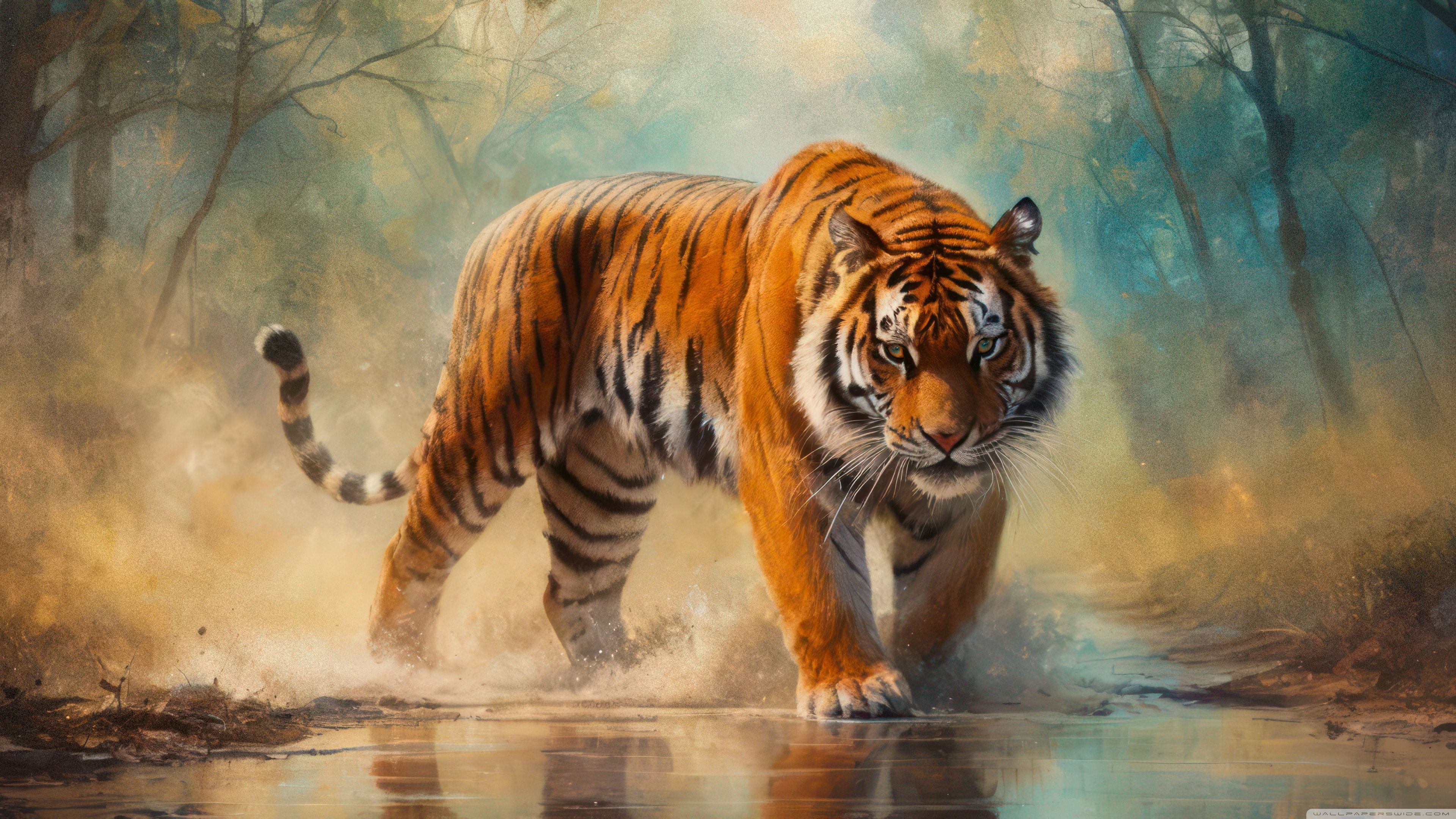 3840x2160 Realistic Color Pencil Drawing of a Tiger 4K UHD Wallpaper for UltraHD Desktop and TV : Widescreen and UltraWide Display : Dual Monitor : Smartphone and Tablet Devices