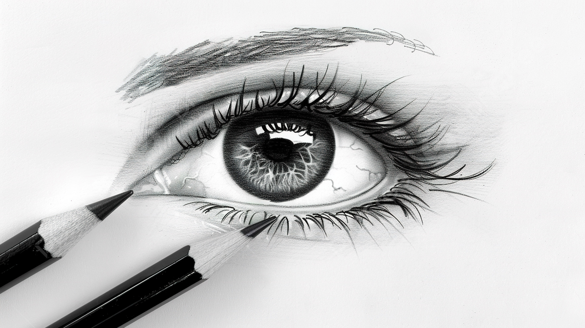 1200x673 Two Various Graphite Pencils On Drawing Of Eye, Pencil, Black, Set Background Image And Wallpaper for Free Download